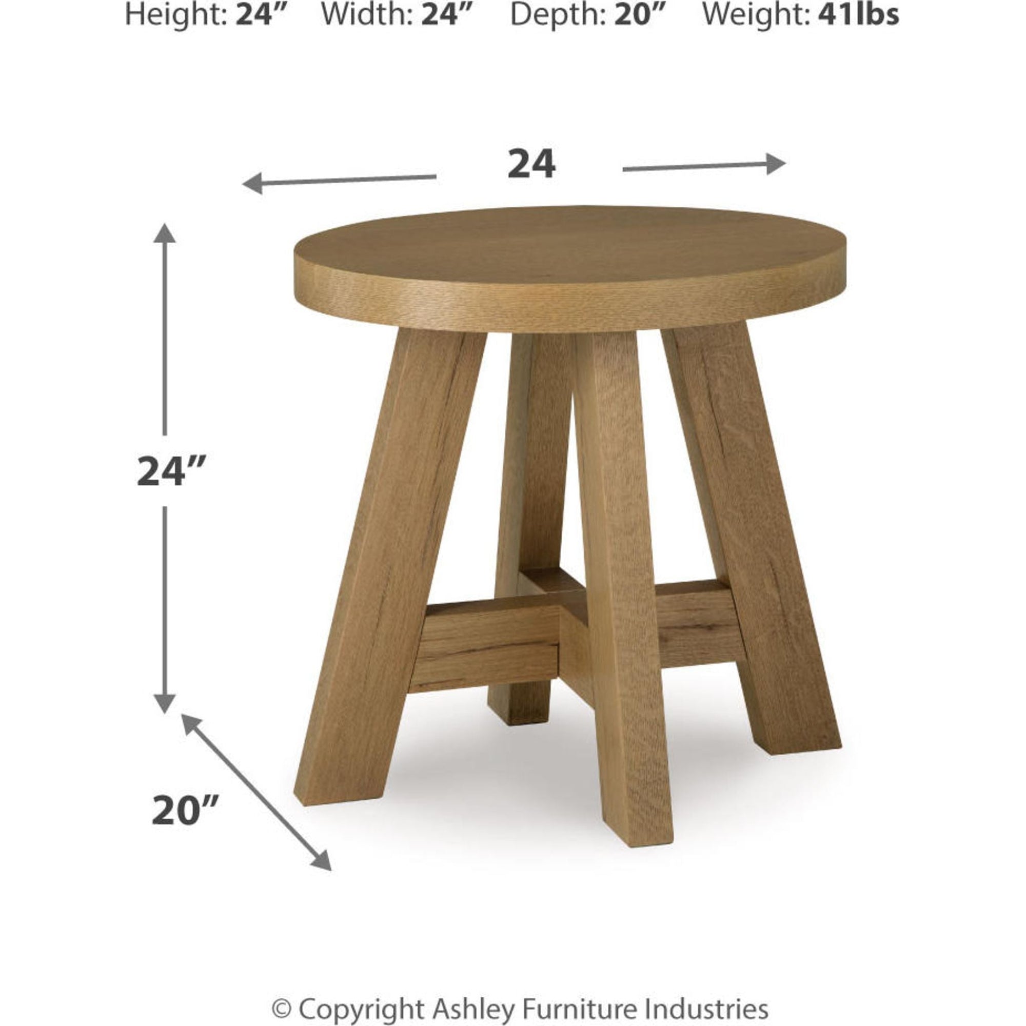 Table d'appoint Brinstead - Marron clair