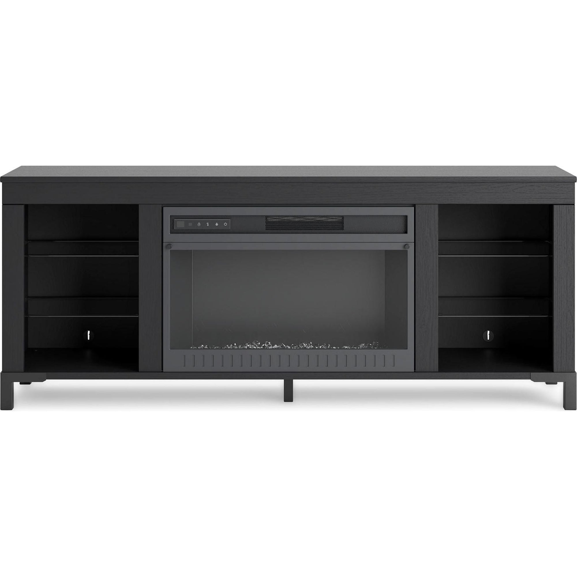 Meuble TV Cayberry avec cheminée - Noir