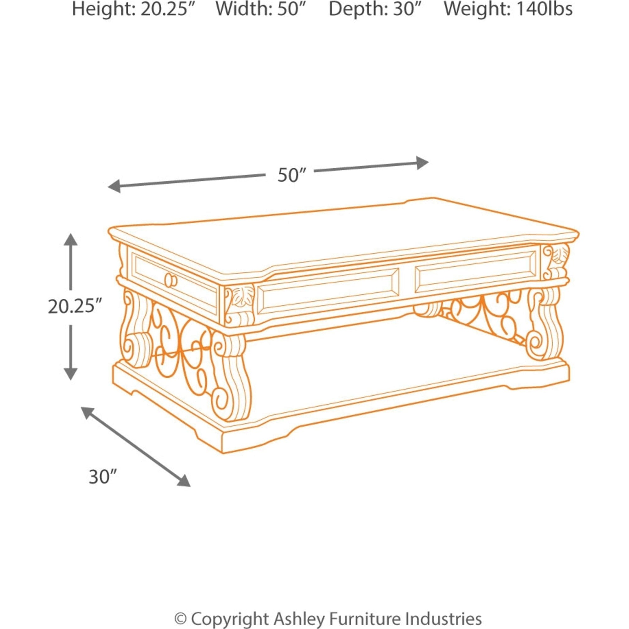 Table basse Alymere - Brun rustique