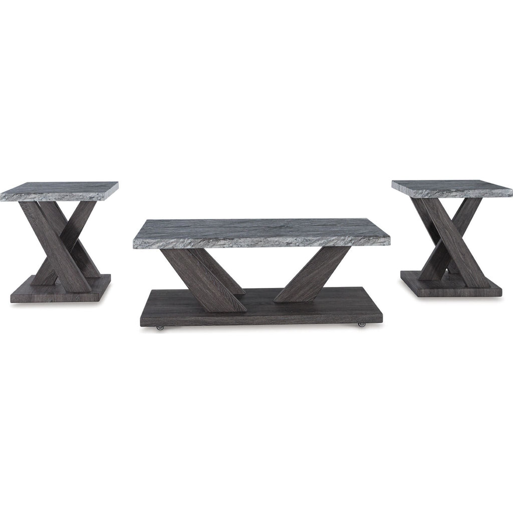 Lot de 3 tables Bensonale - Marron/Gris
