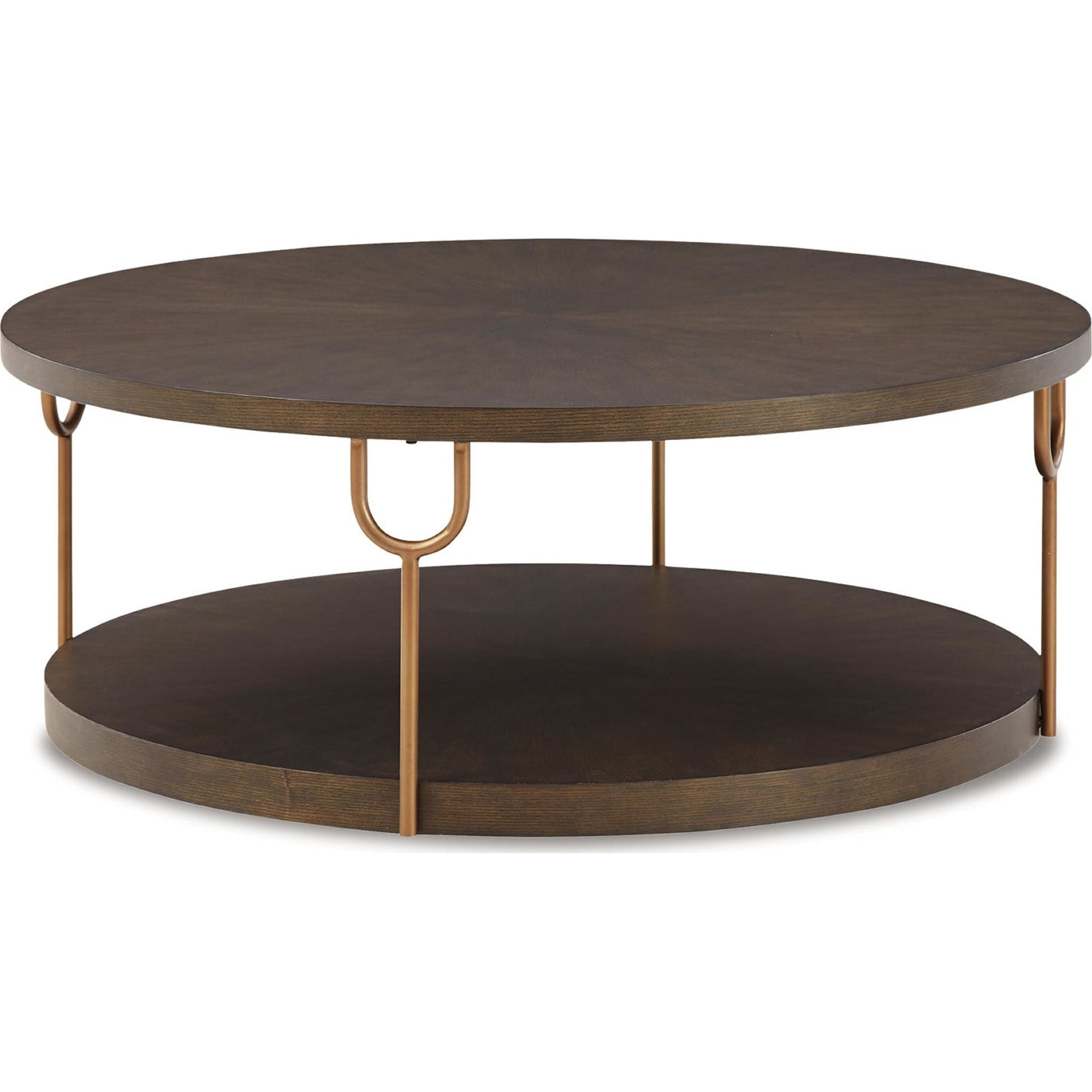Table basse Brazburn - Finition marron foncé/doré