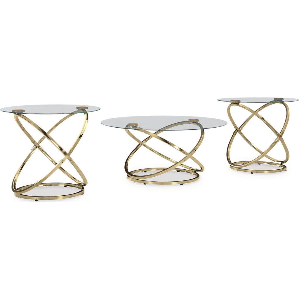 Tables Crimonti, lot de 3 - Champagne