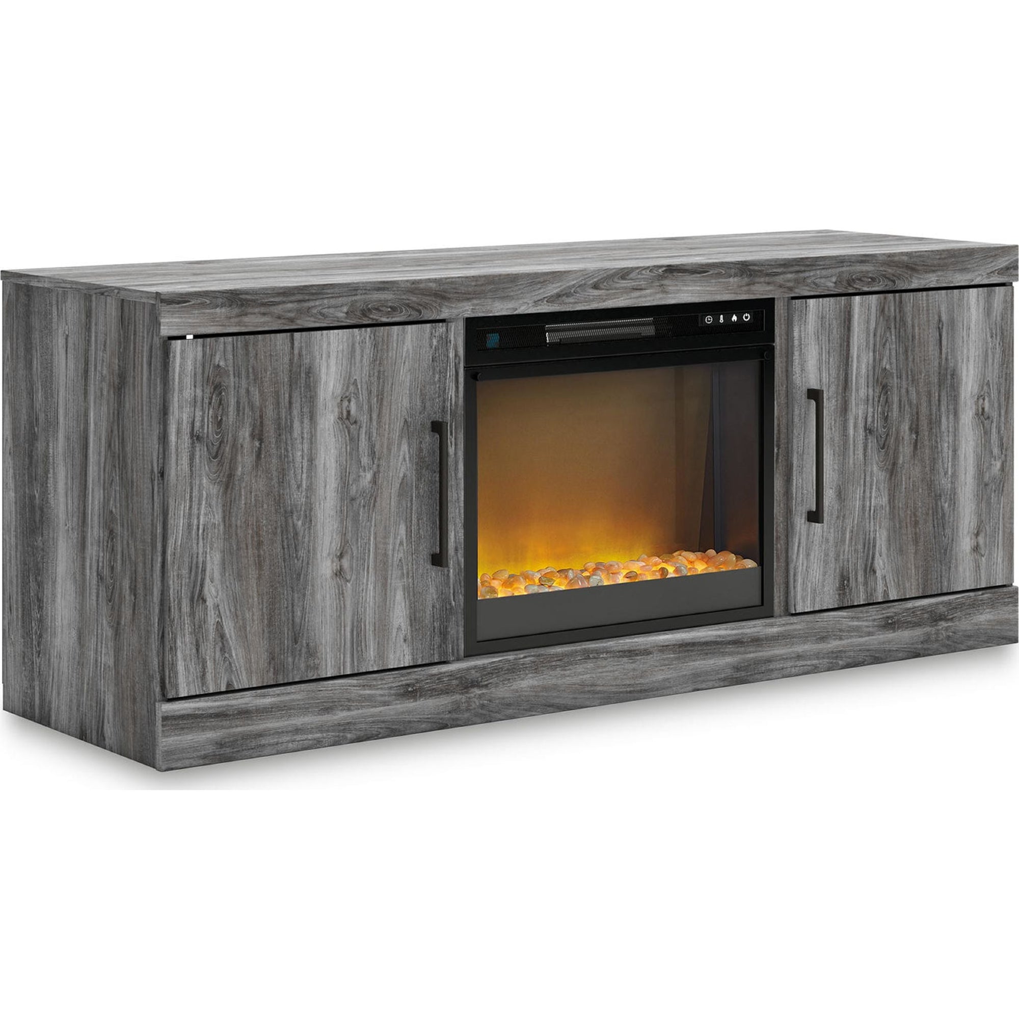Meuble TV Baystorm avec cheminée - Gris