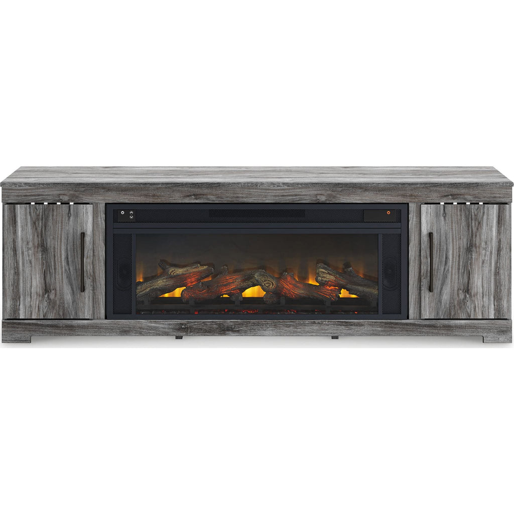 Meuble TV Baystorm avec cheminée - Gris