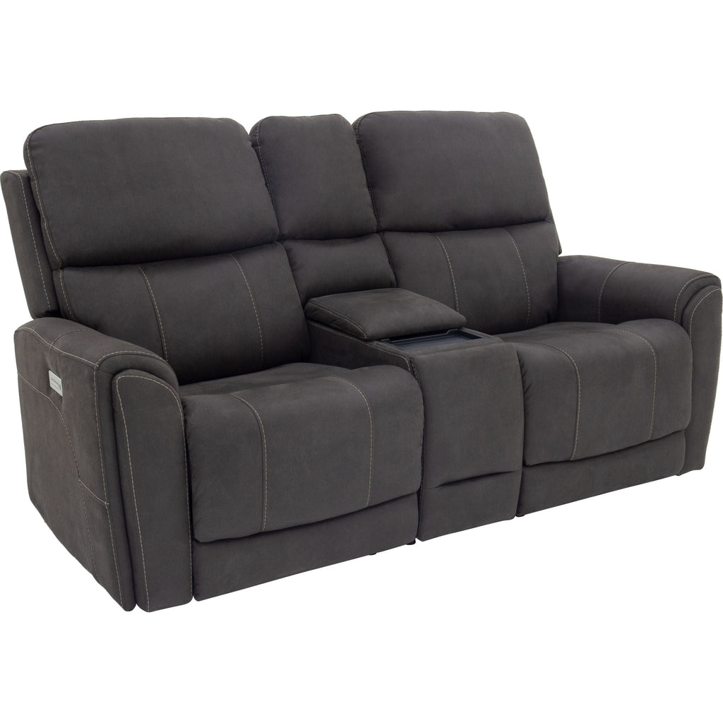 Causeuse inclinable électrique Damon avec console électrique - Gris acier délavé