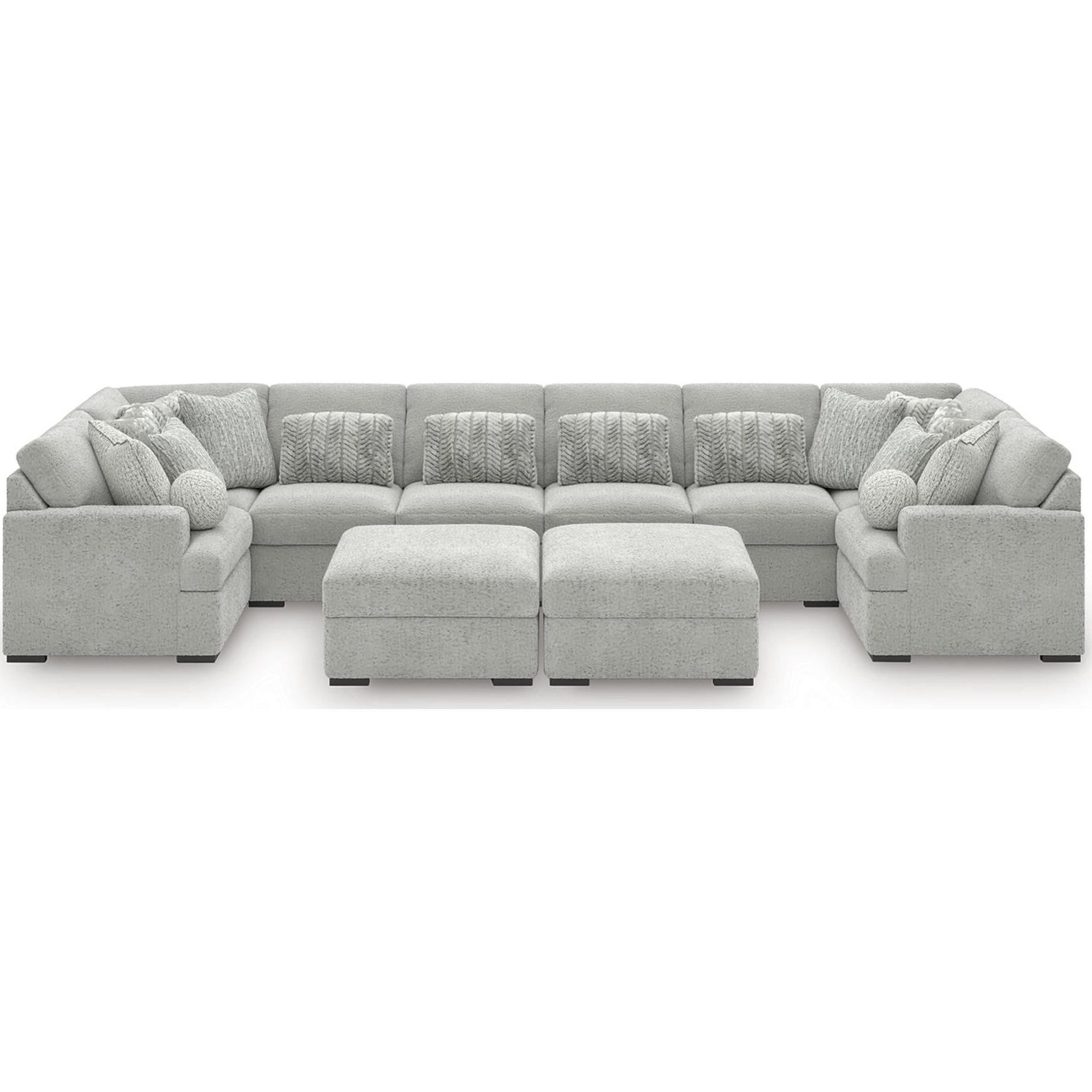 Canapé modulable Cuddle Plush 8 pièces avec poufs - Arctic