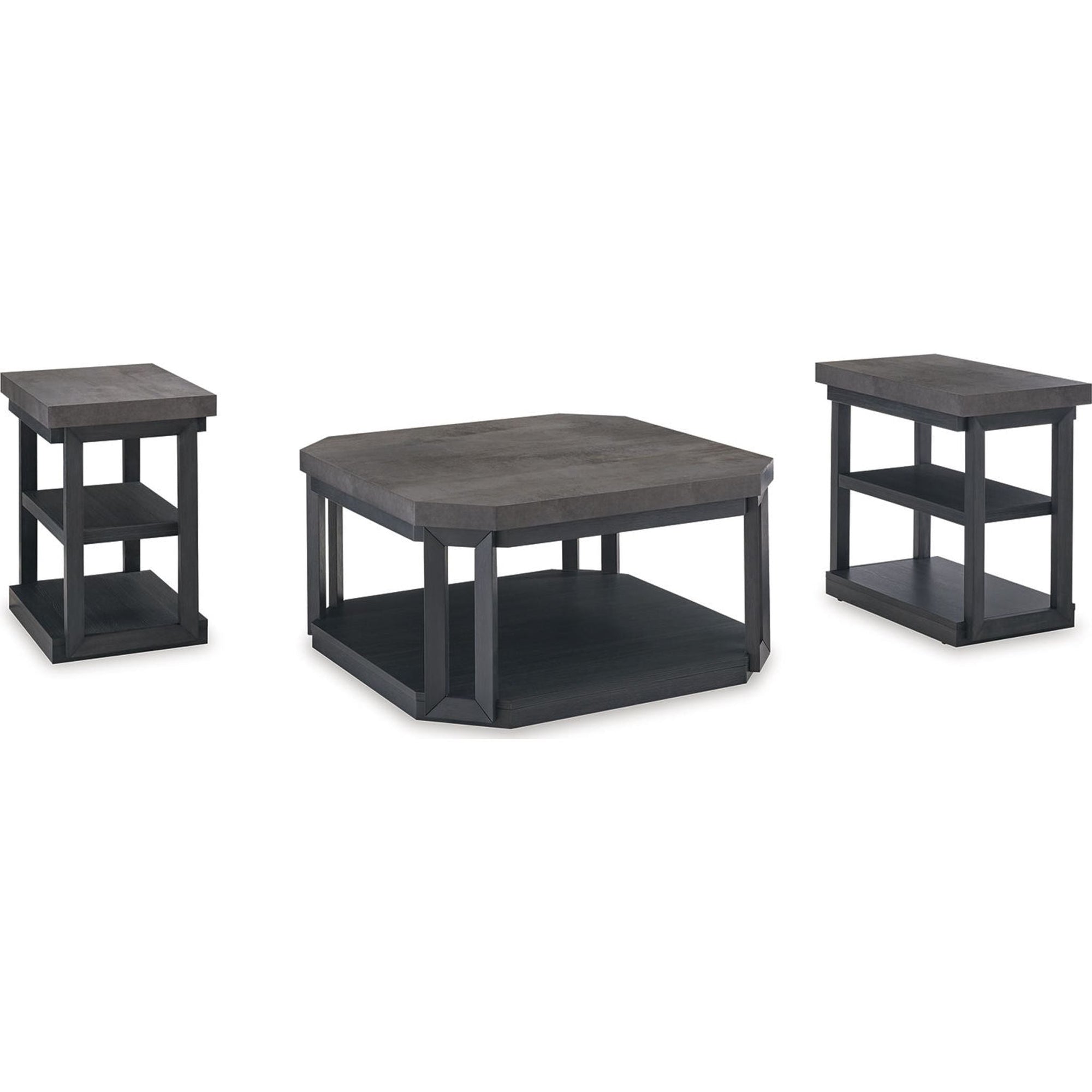 Lot de 3 tables Bonilane - Noir/Gris