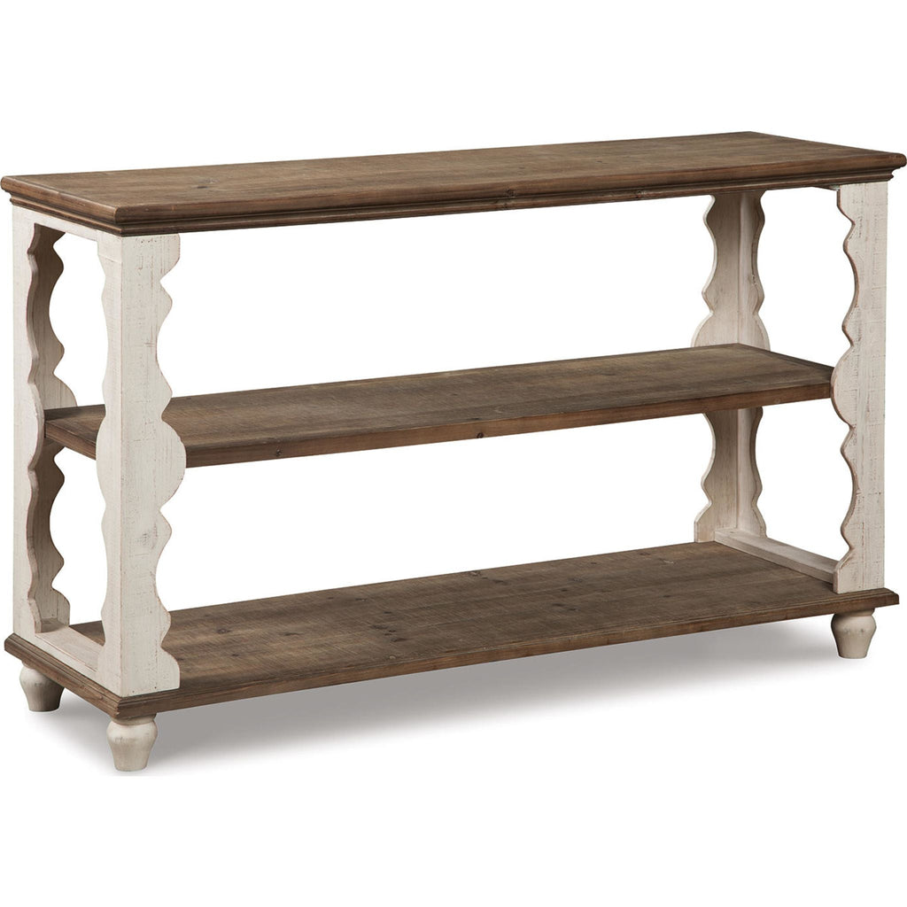 Table d'appoint Alwyndale - Blanc antique/marron