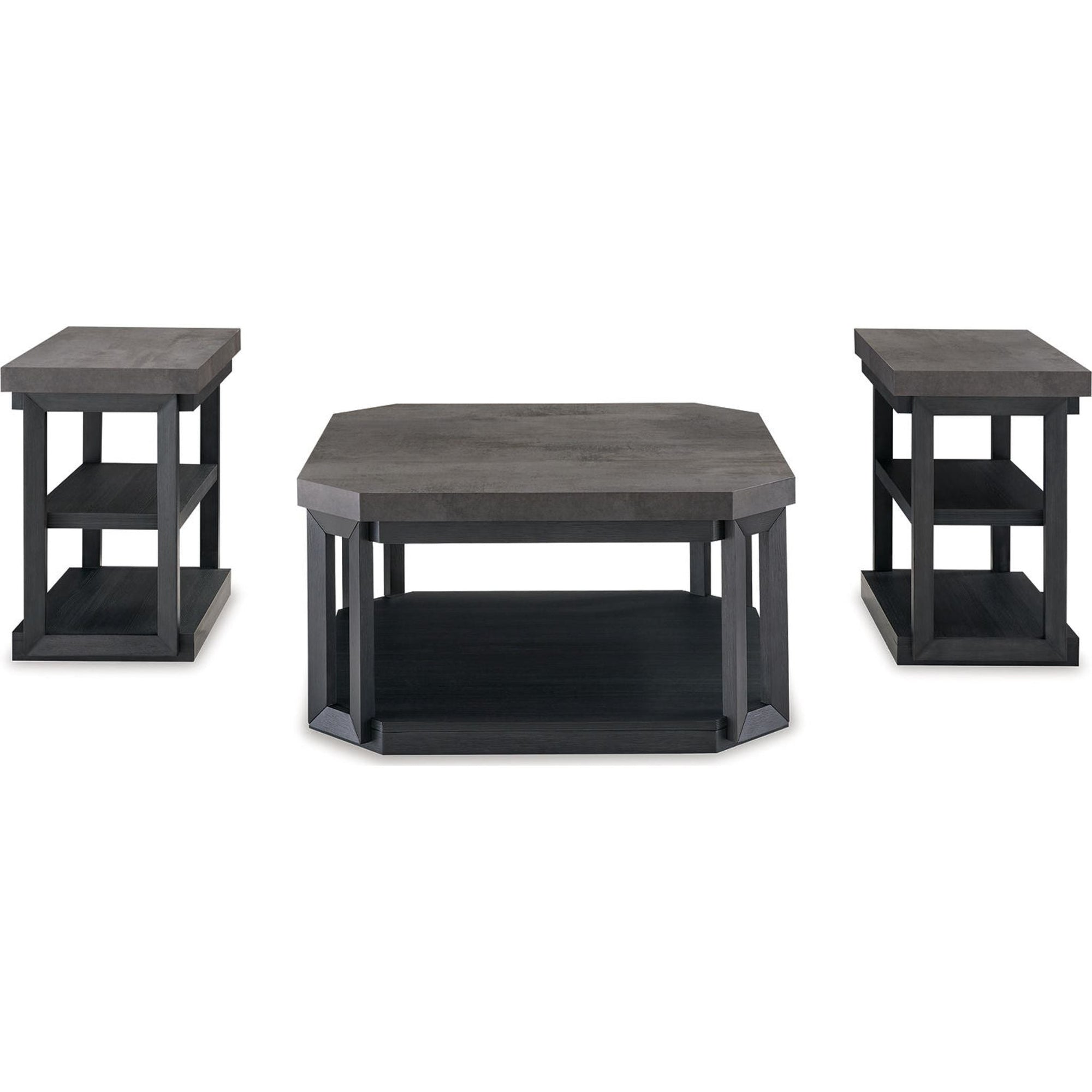 Lot de 3 tables Bonilane - Noir/Gris