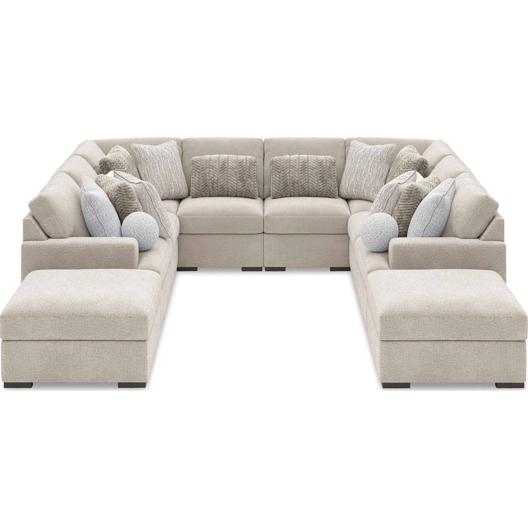 Canapé modulable Cuddle Plush 8 pièces avec poufs - Arctic