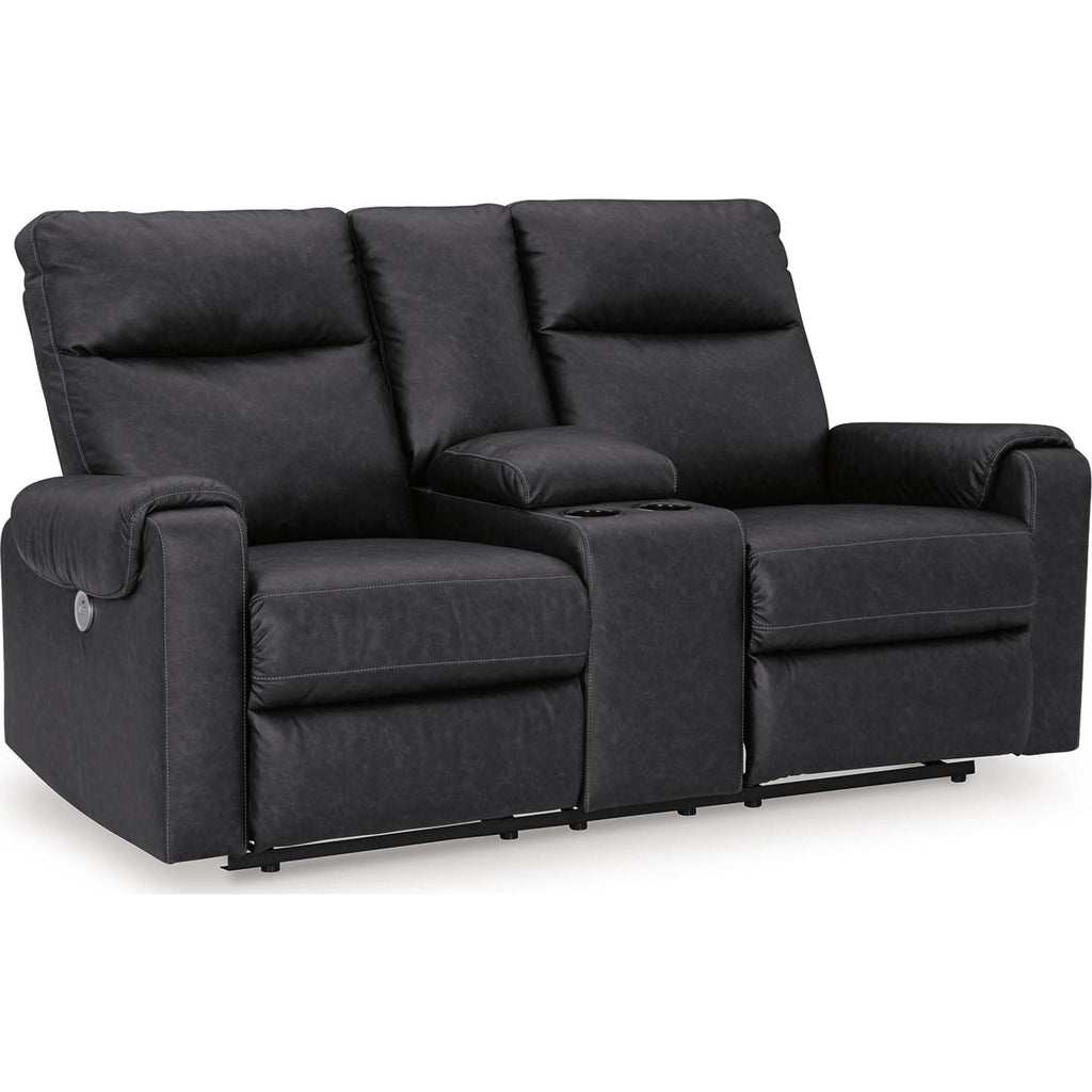 Causeuse inclinable électrique Axtellton avec console - Carbone