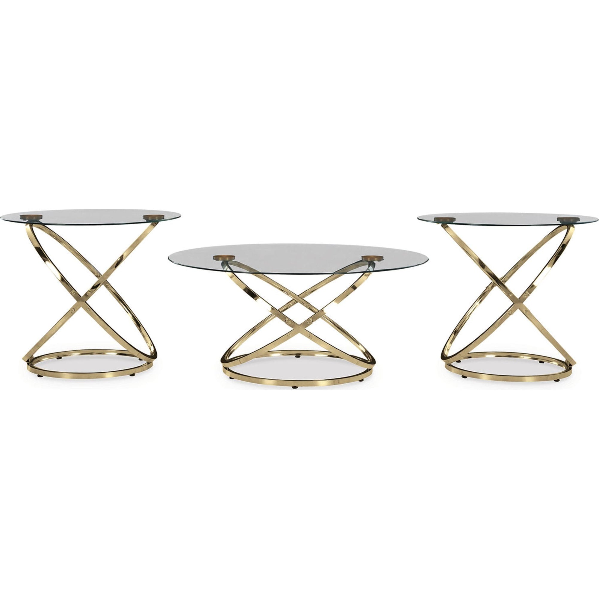 Tables Crimonti, lot de 3 - Champagne