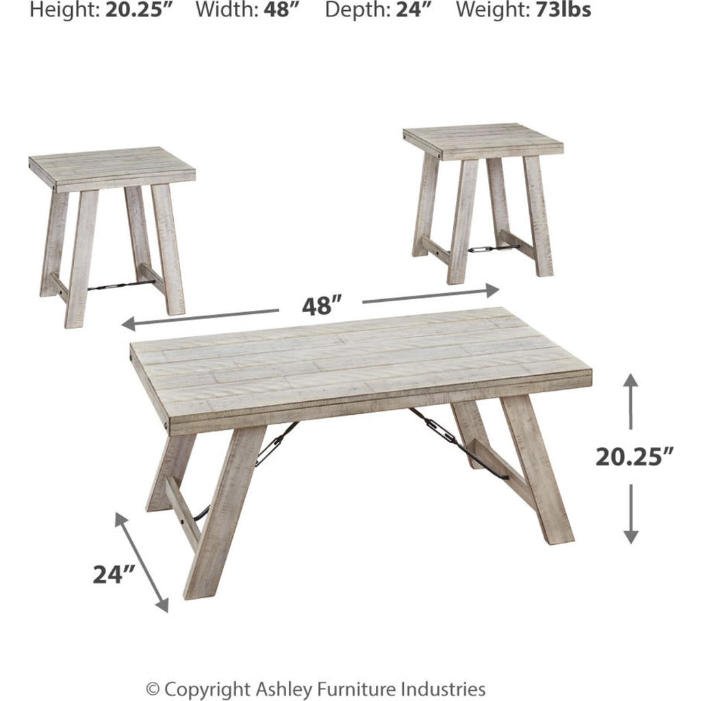 Tables Carynhurst (lot de 3) - Blanchi à la chaux