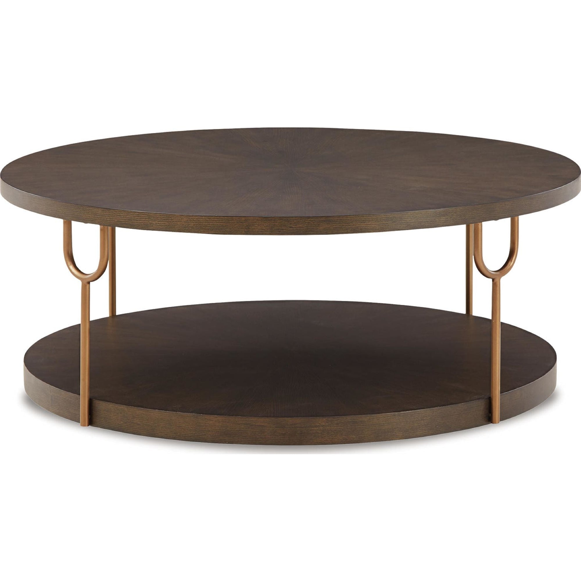 Table basse Brazburn - Finition marron foncé/doré