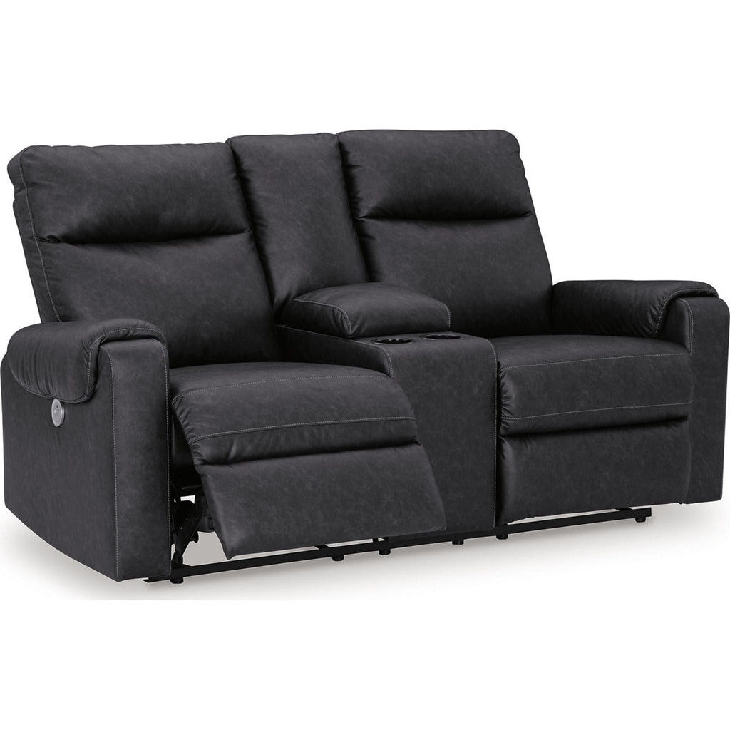 Causeuse inclinable électrique Axtellton avec console - Carbone