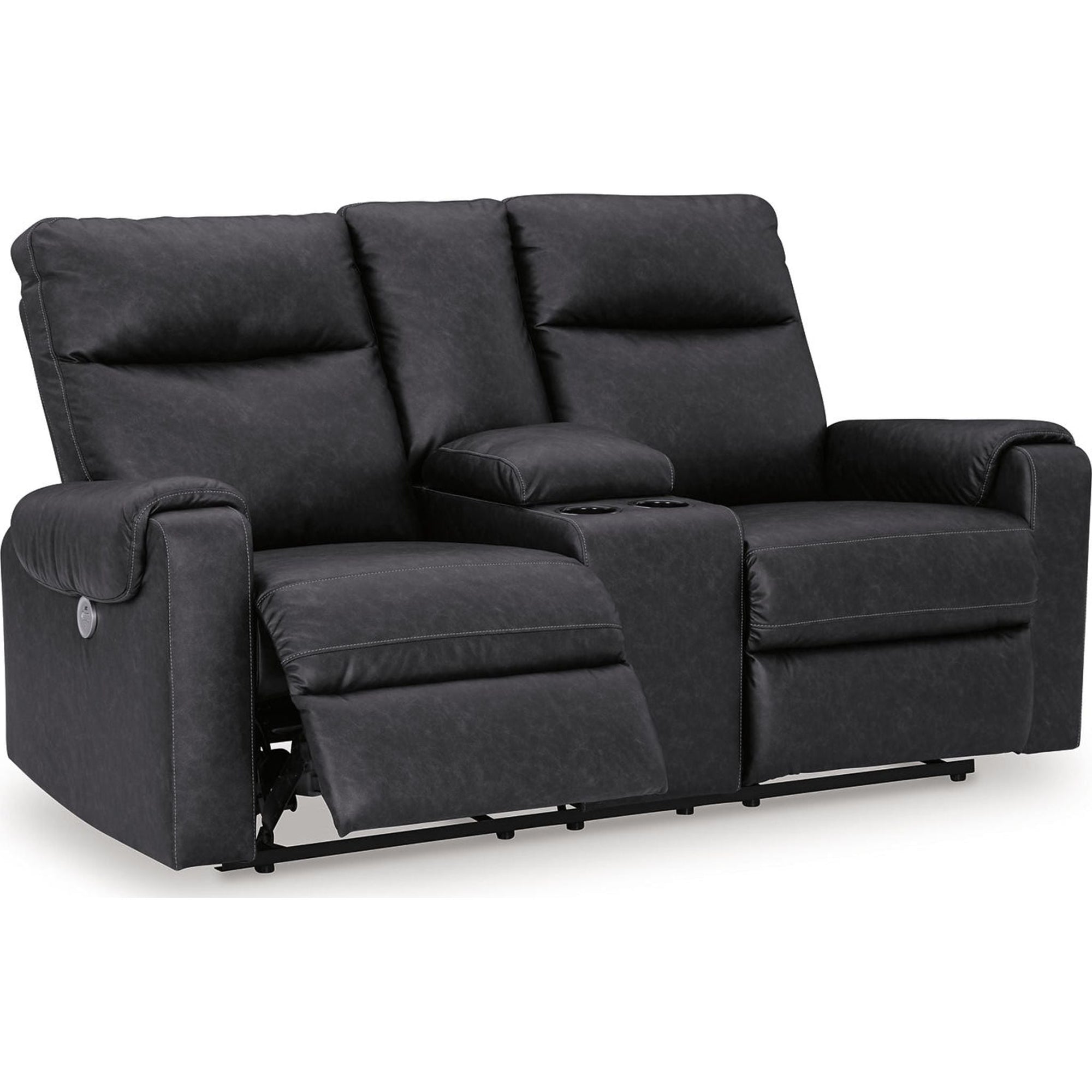 Causeuse inclinable électrique Axtellton avec console - Carbone
