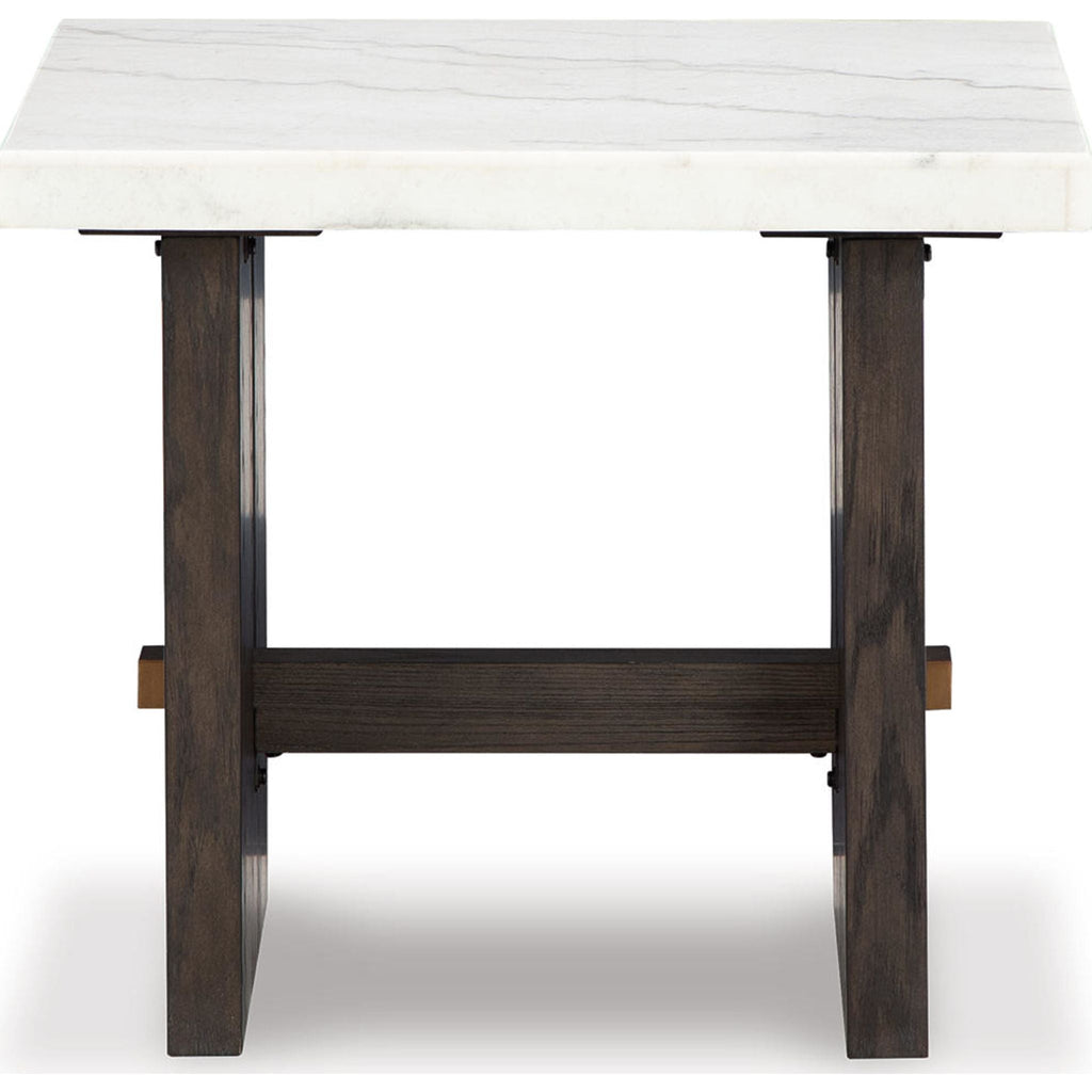 Table d'appoint Burkhaus - Blanc/marron foncé