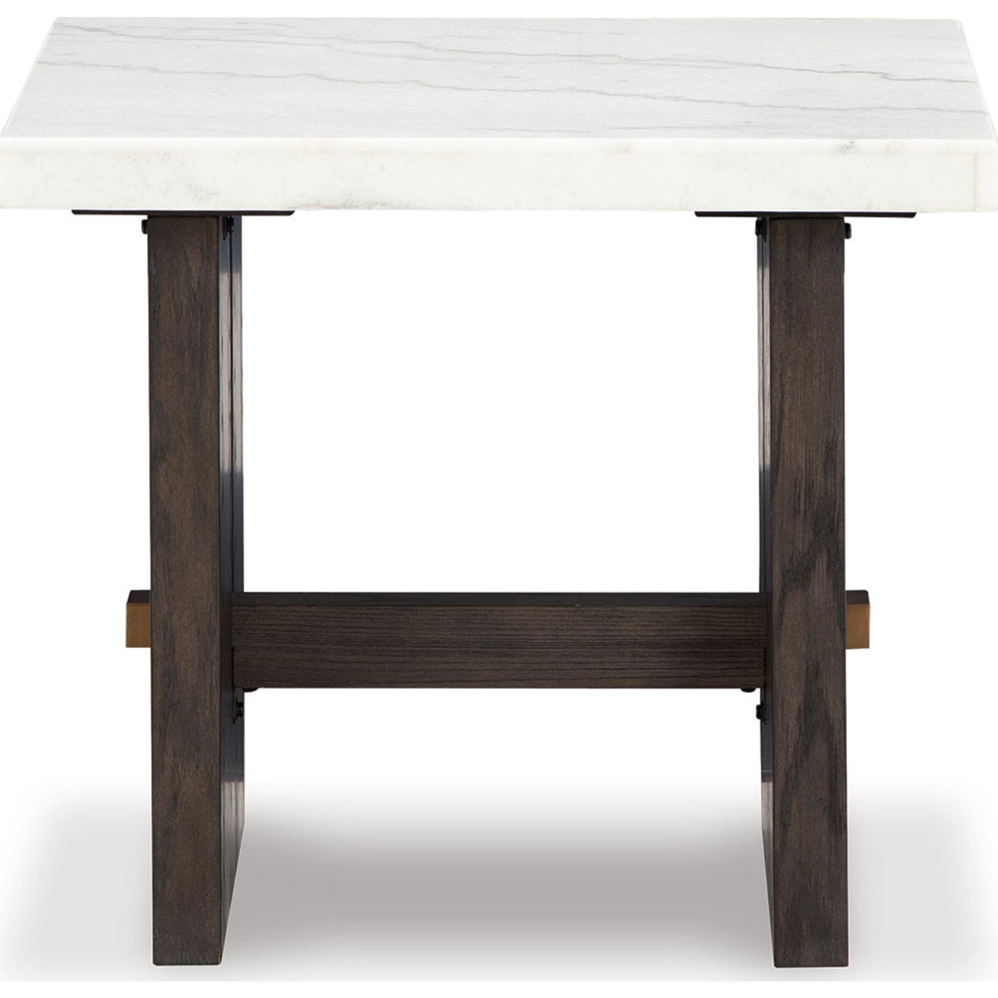 Table d'appoint Burkhaus - Blanc/marron foncé