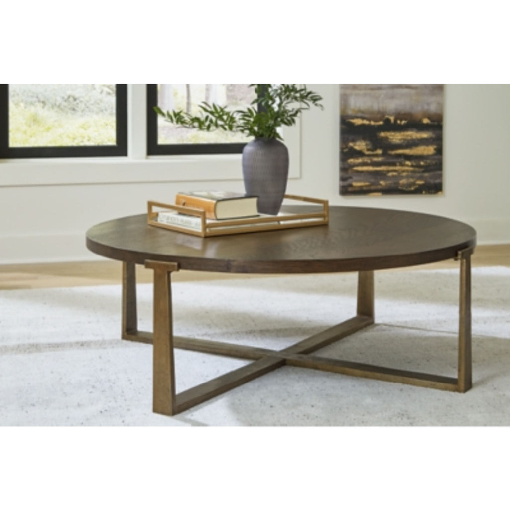 Table basse Balintmore - Finition marron/doré