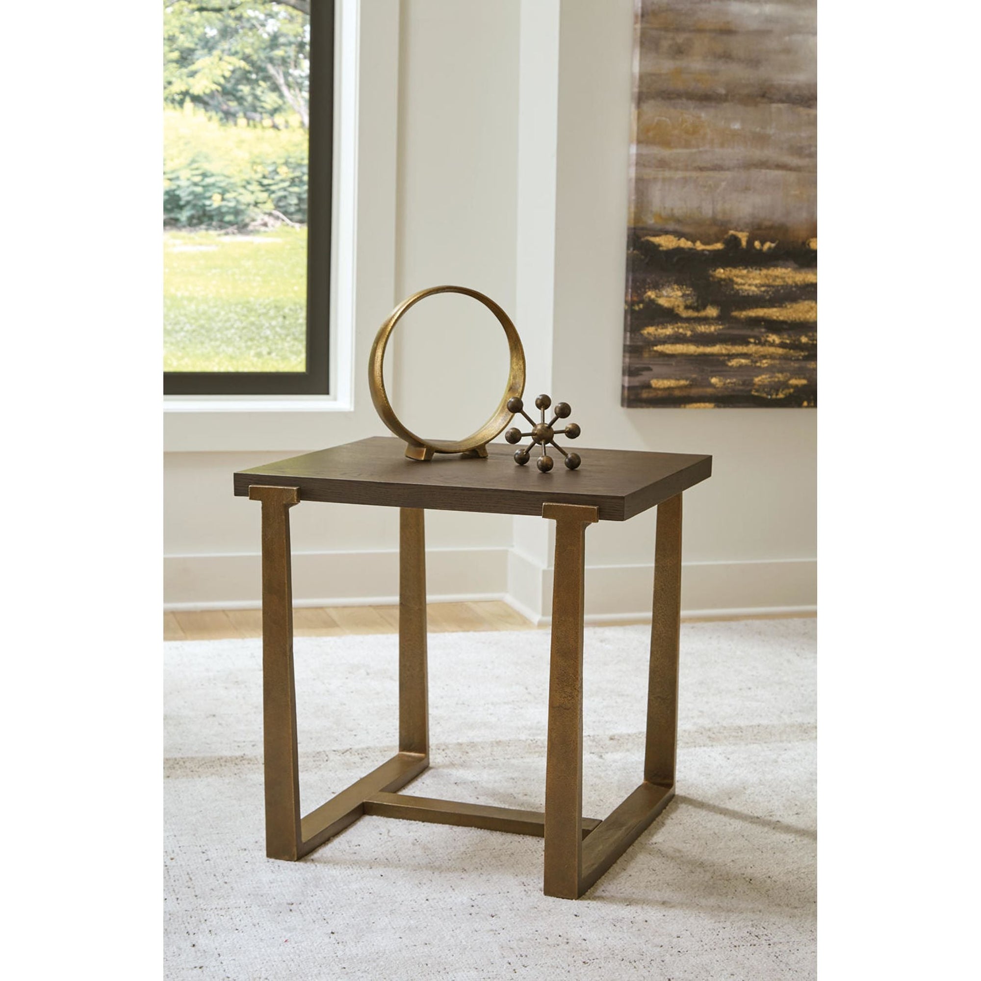 Table d'appoint Balintmore - Finition marron/doré