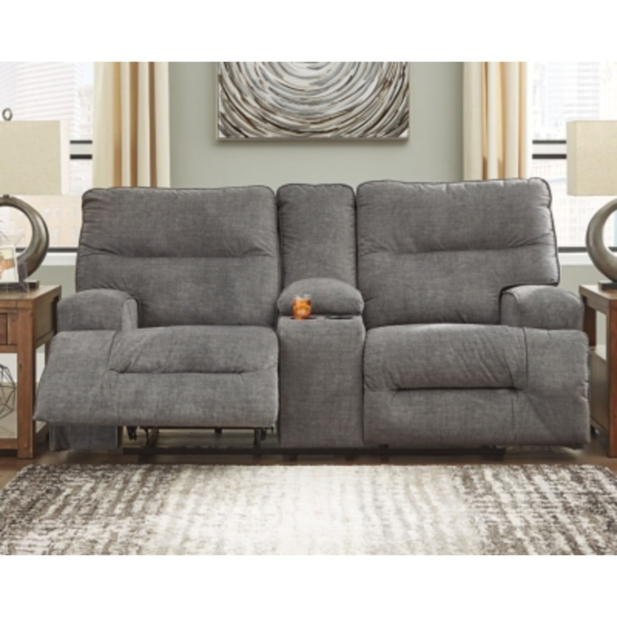 Canapé inclinable Coombs avec console - Anthracite