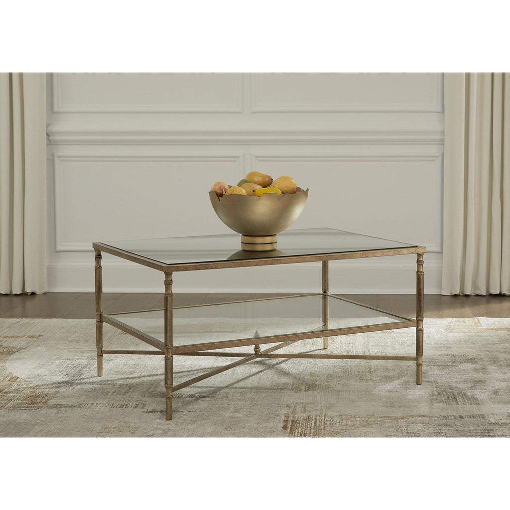 Table basse Cloverty - Finition or vieilli