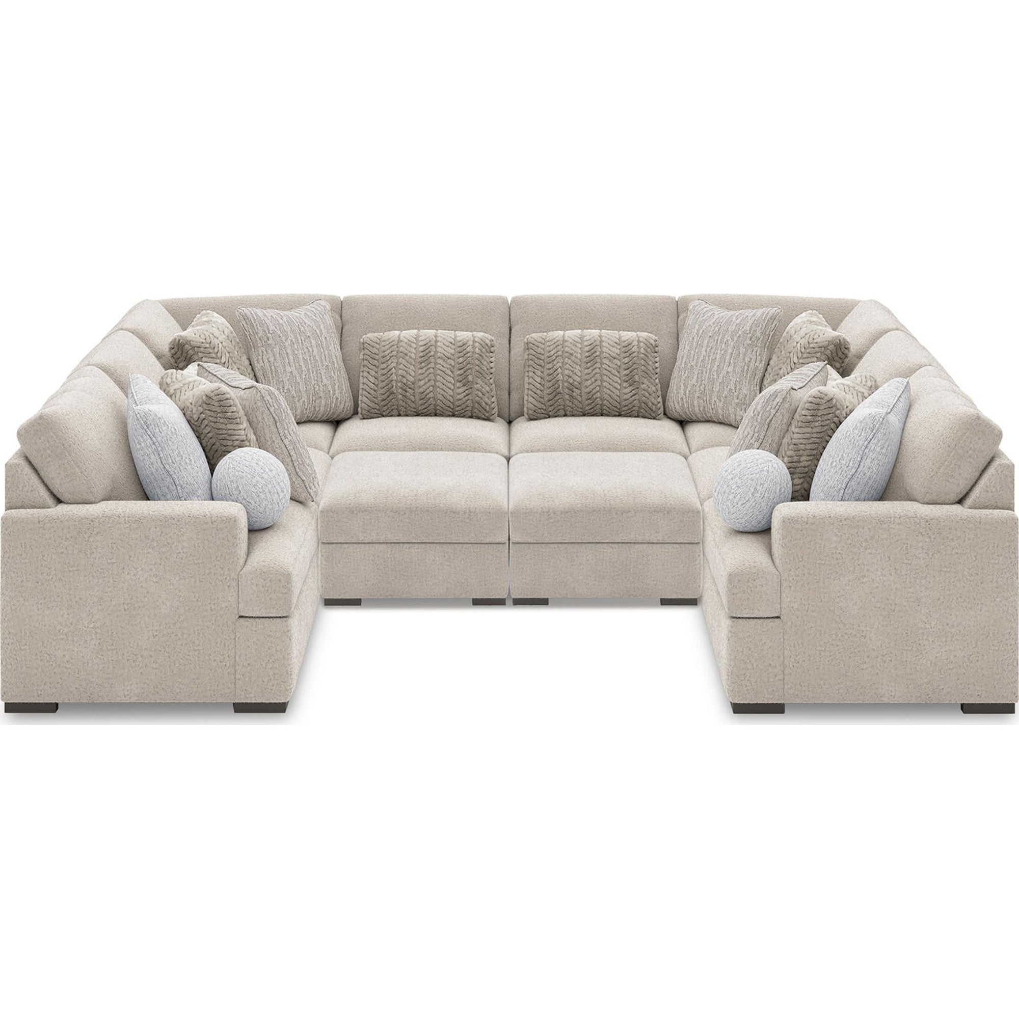 Canapé modulable Cuddle Plush 8 pièces avec poufs - Arctic