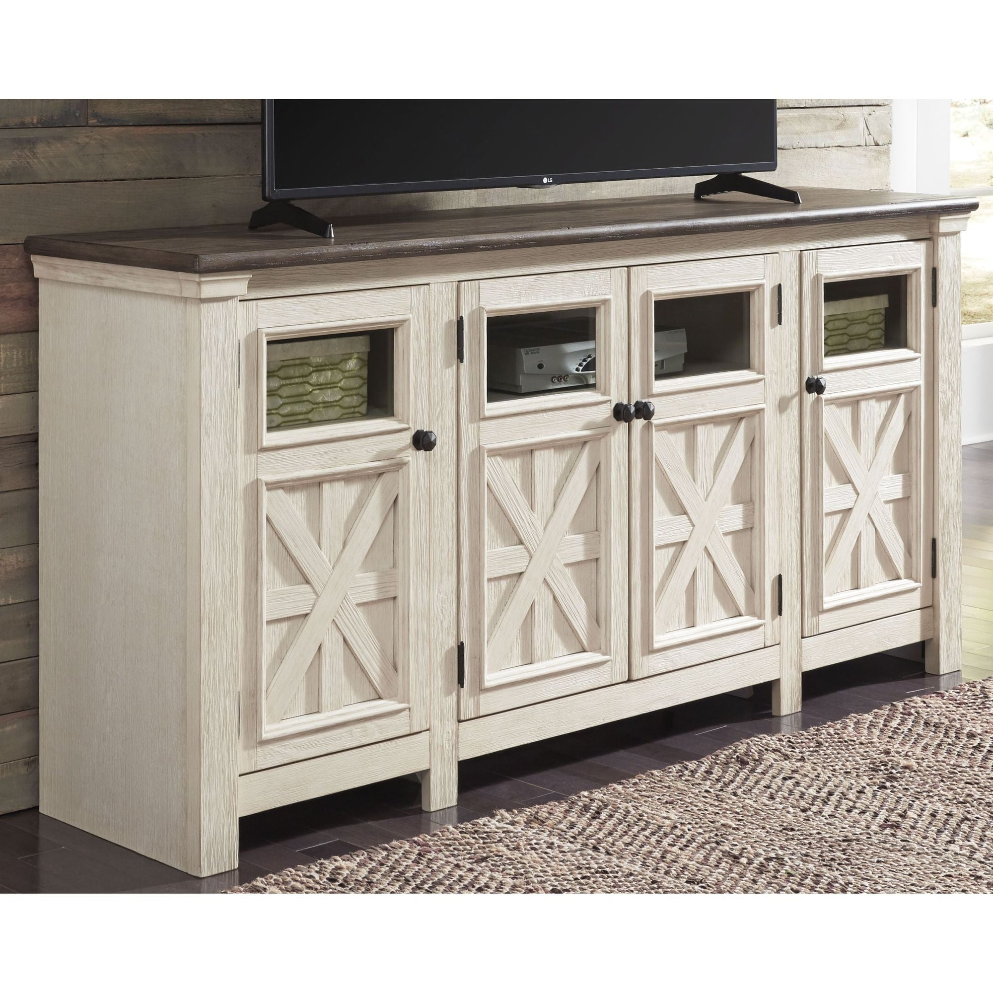 Meuble TV Bolanburg - Blanc/Gris patiné