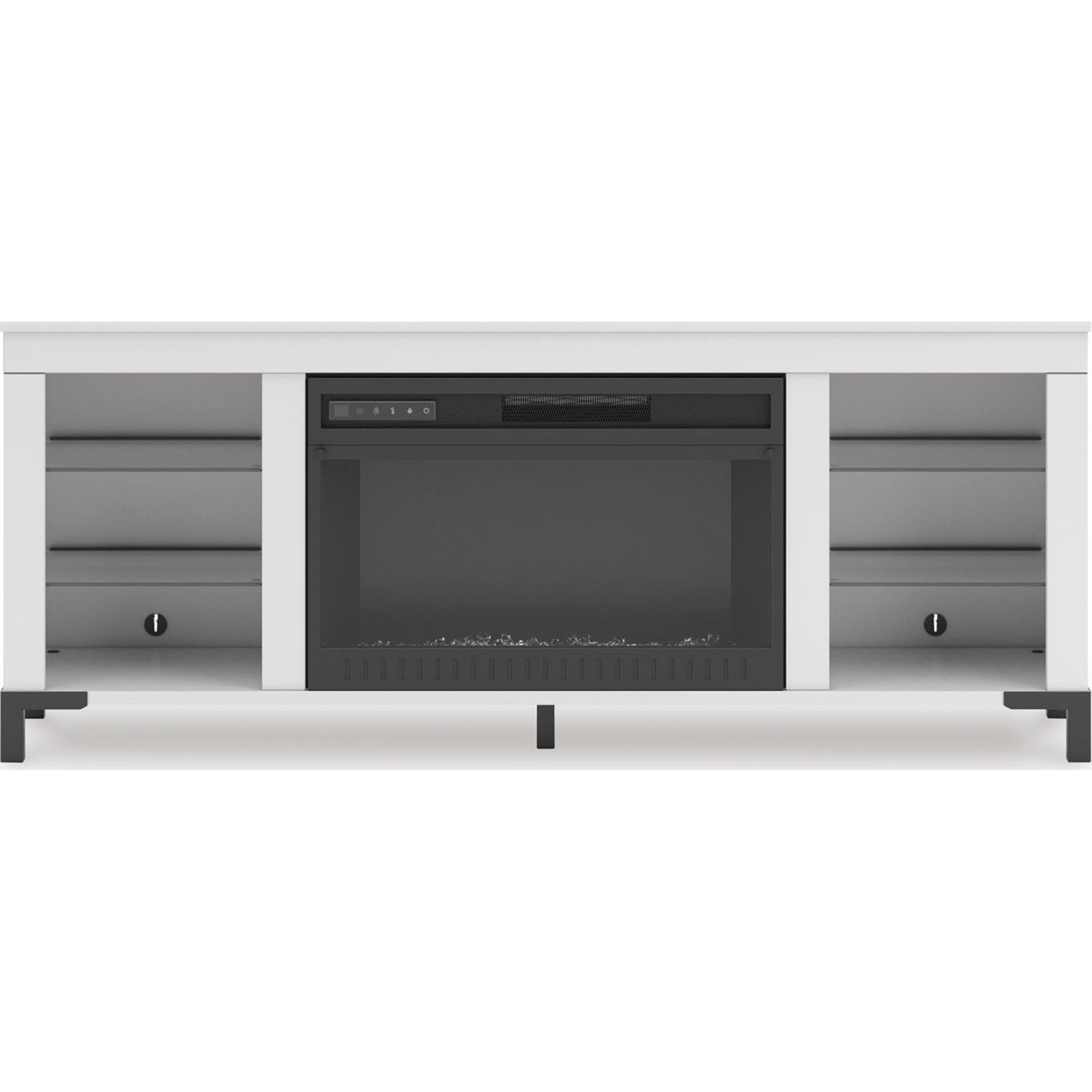 Meuble TV Brollevi avec cheminée - Blanc