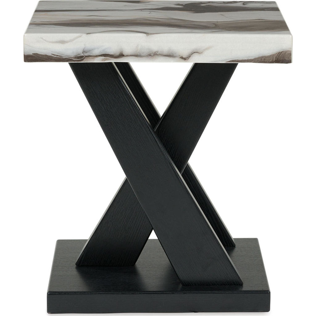 Lot de 3 tables Cendill - Marron foncé/blanc/noir