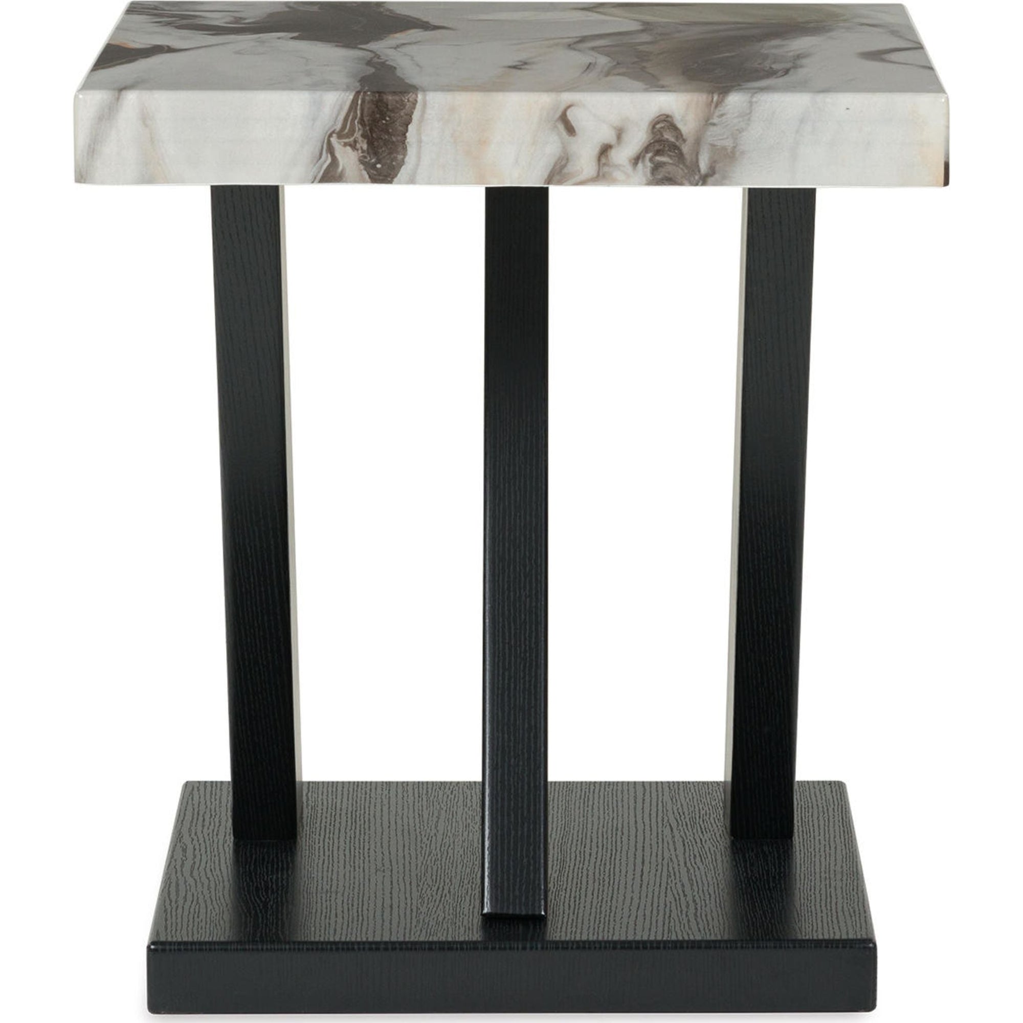 Lot de 3 tables Cendill - Marron foncé/blanc/noir