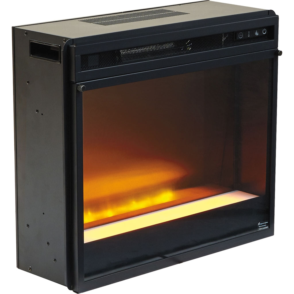 Meuble TV Chanceen avec cheminée - Marron foncé