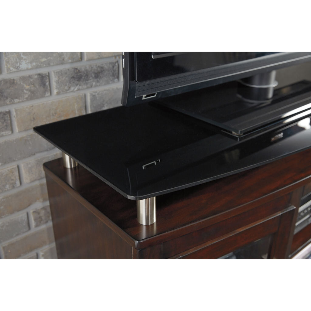 Meuble TV Chanceen avec cheminée - Marron foncé