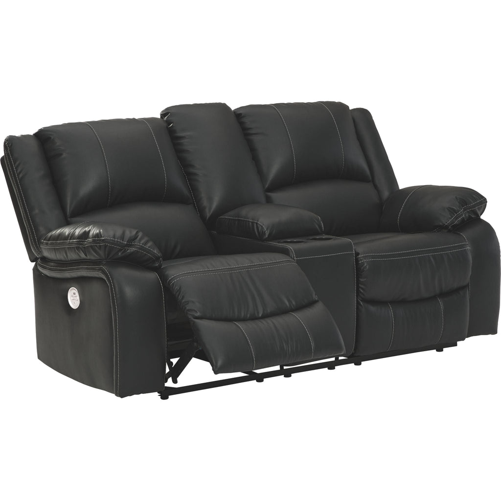 Causeuse inclinable électrique avec console Calderwell - Noir