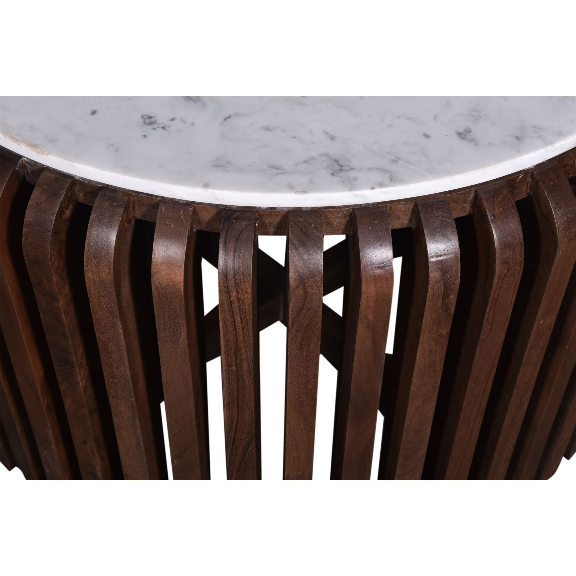 Table basse Alisha - Marbre blanc/marron