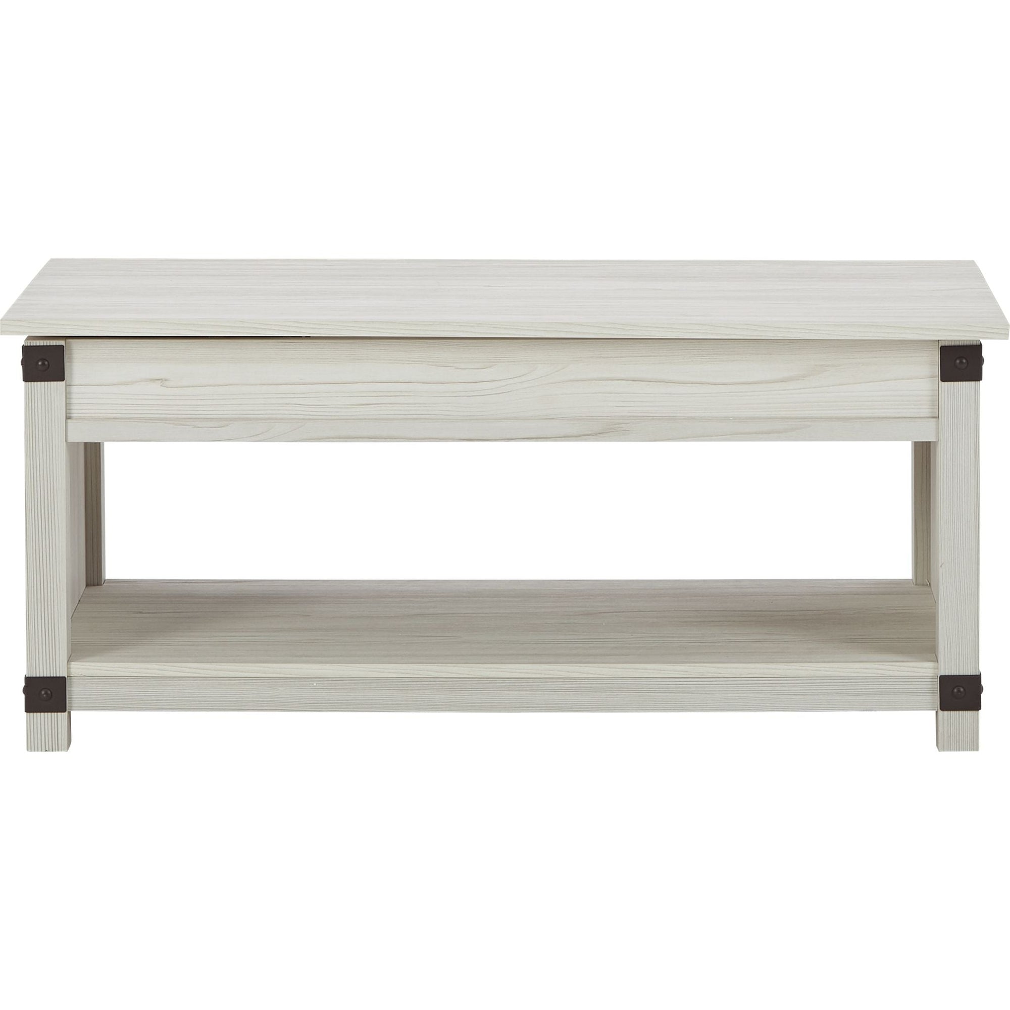 Table basse rectangulaire relevable Bayflynn - Blanchi à la chaux