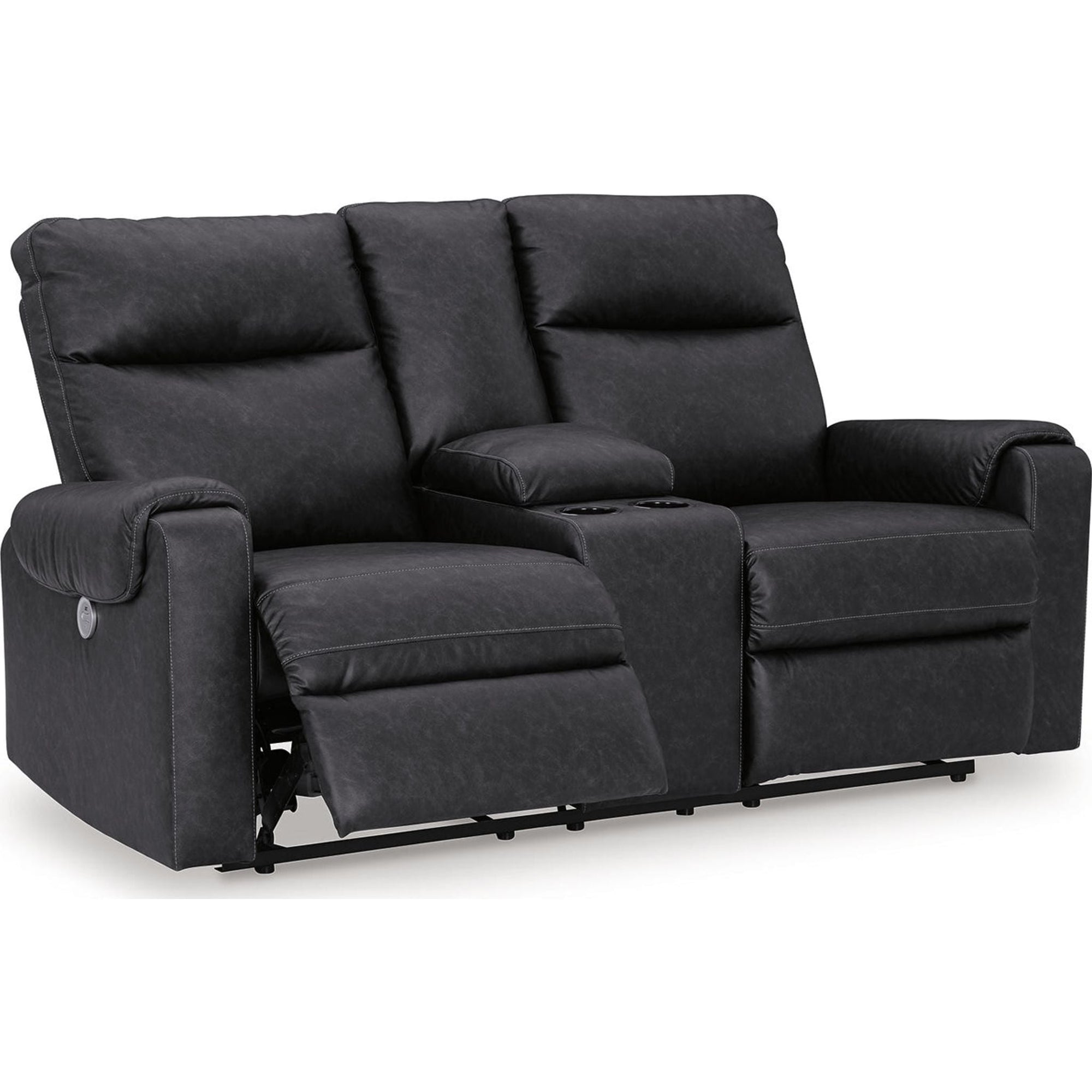 Causeuse inclinable électrique Axtellton avec console - Carbone