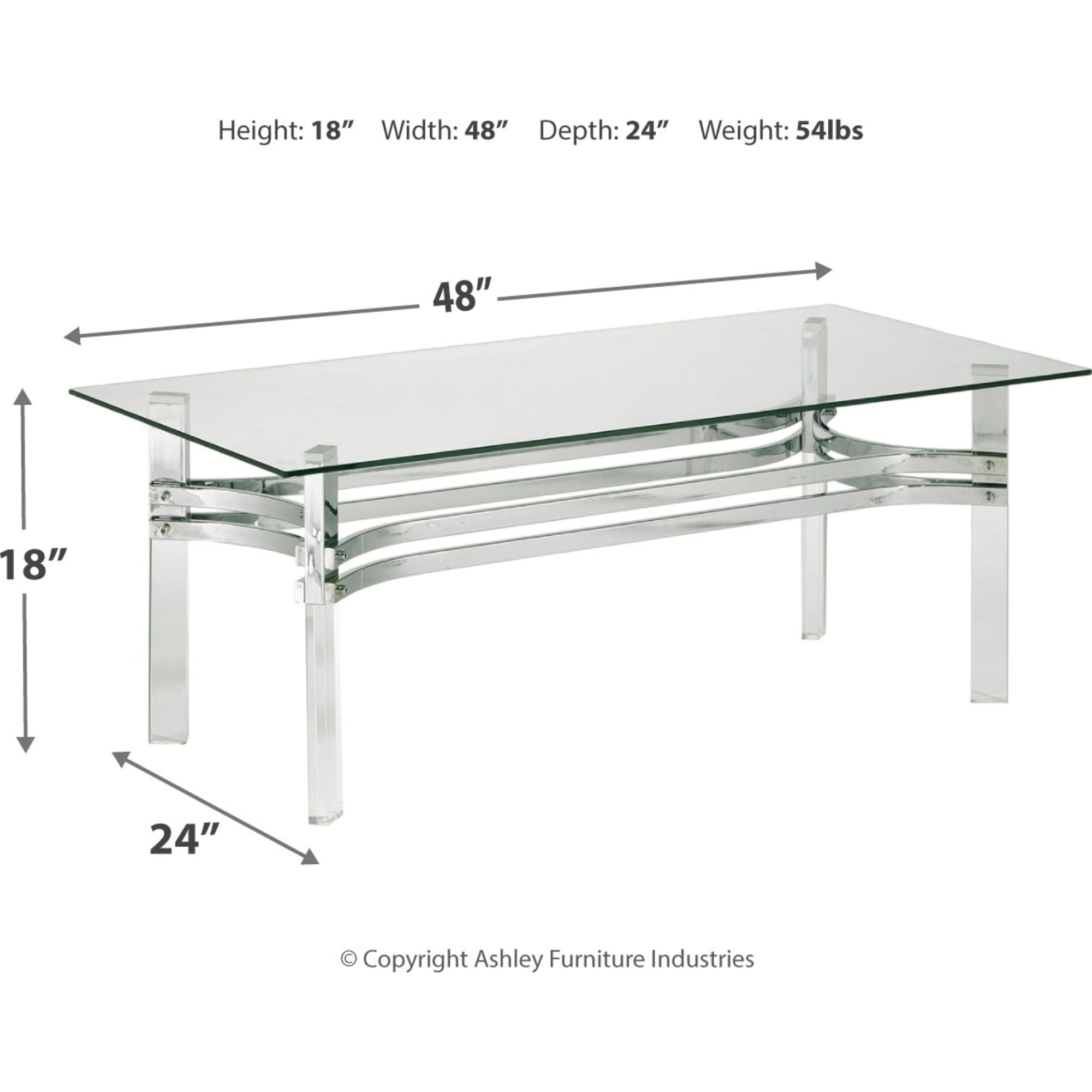 Table basse Braddoni - Finition chromée