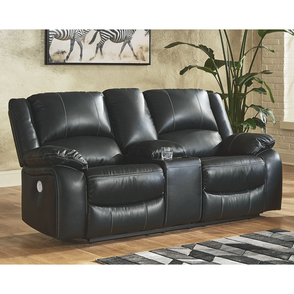 Causeuse inclinable électrique avec console Calderwell - Noir