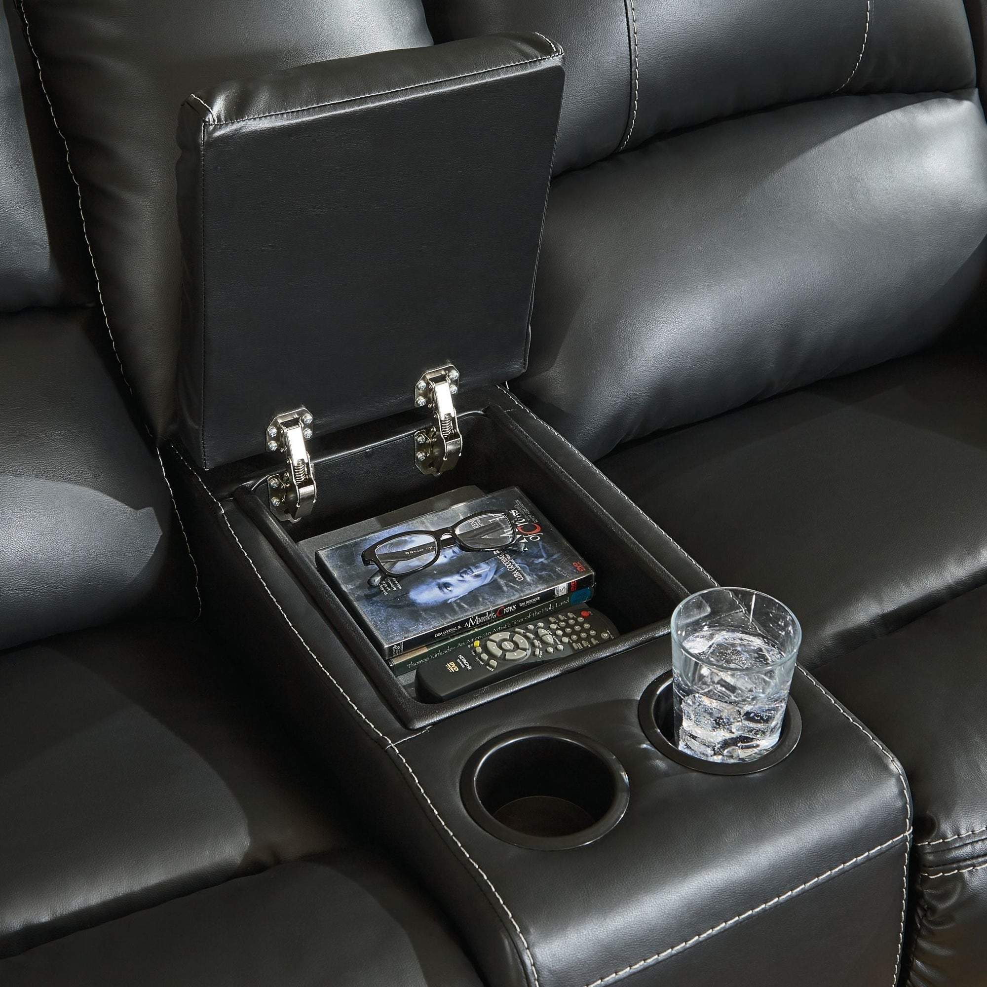 Causeuse inclinable avec console Calderwell - Noir