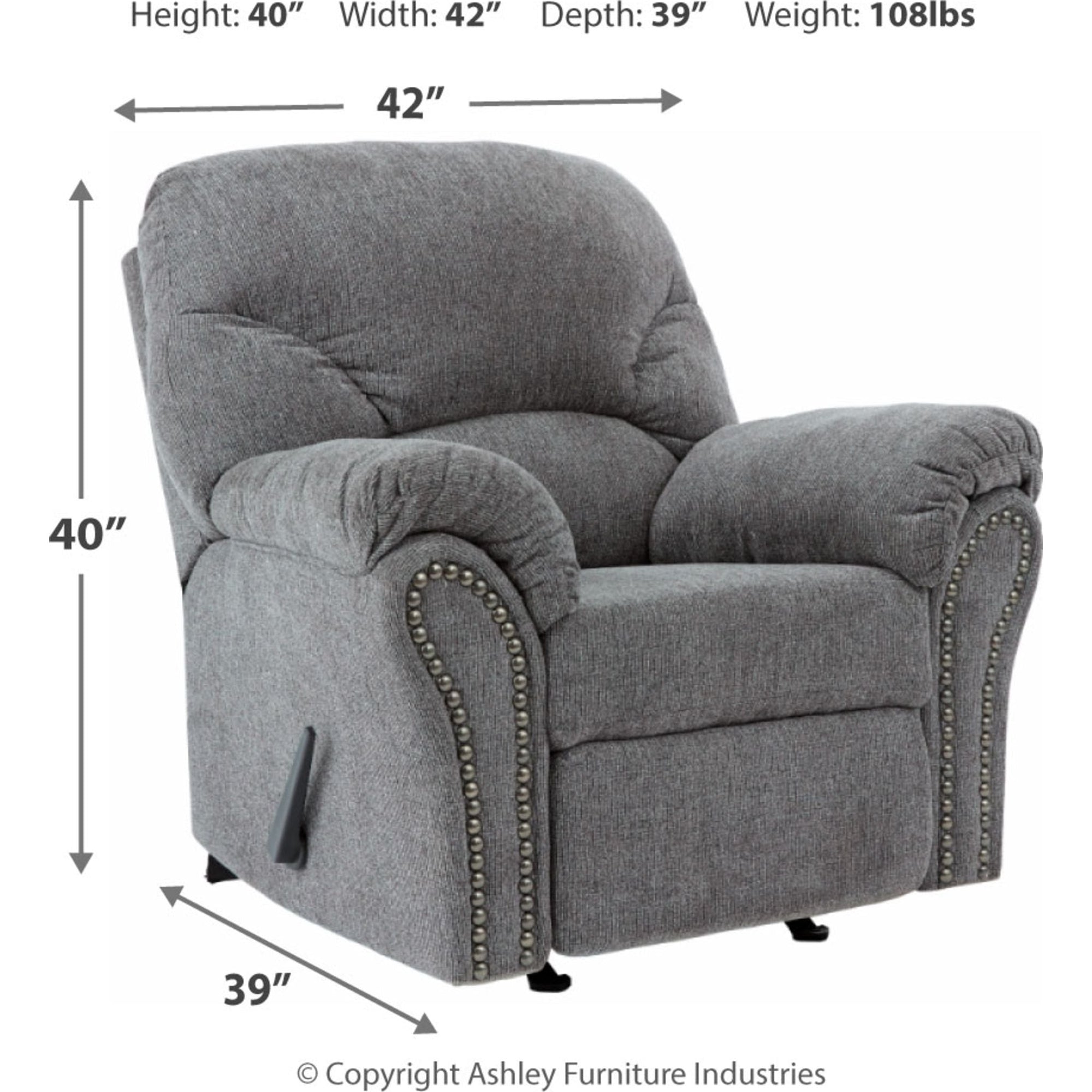 Fauteuil inclinable à bascule Allmaxx - Étain