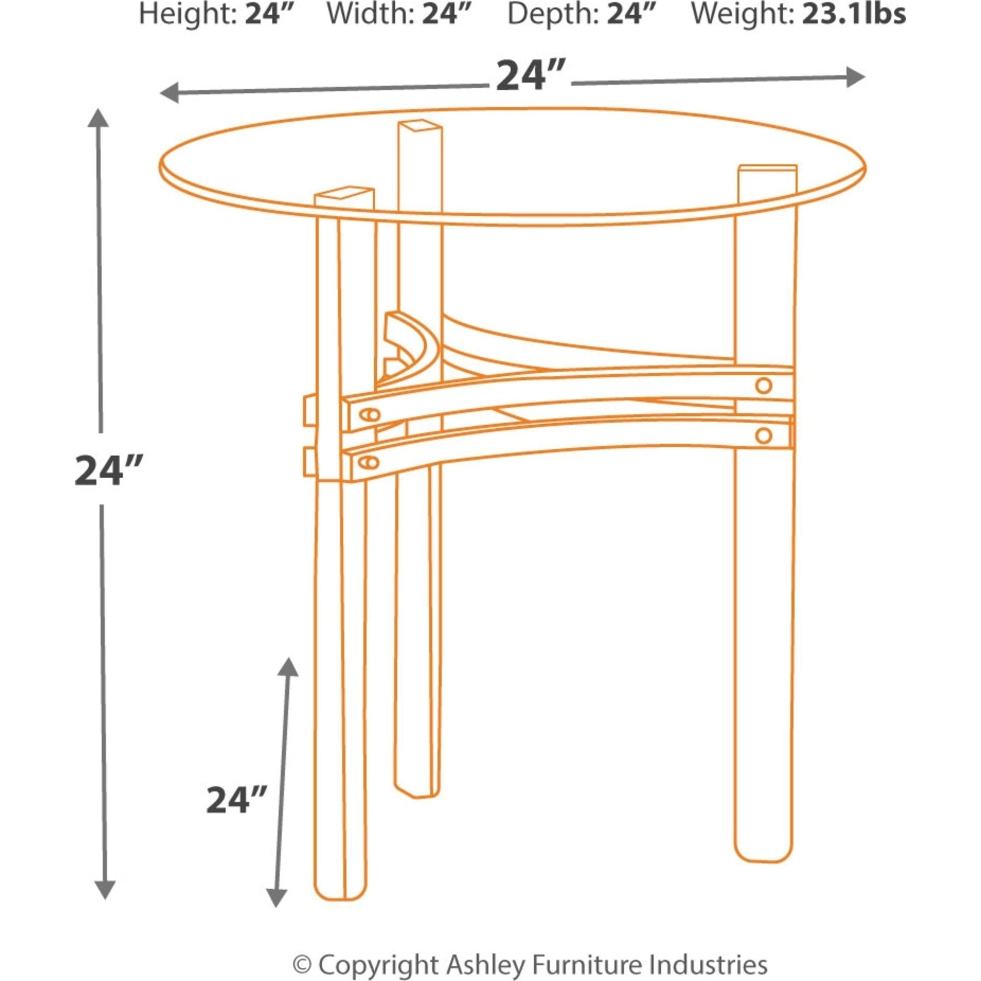 Table d'appoint Braddoni - Finition chromée