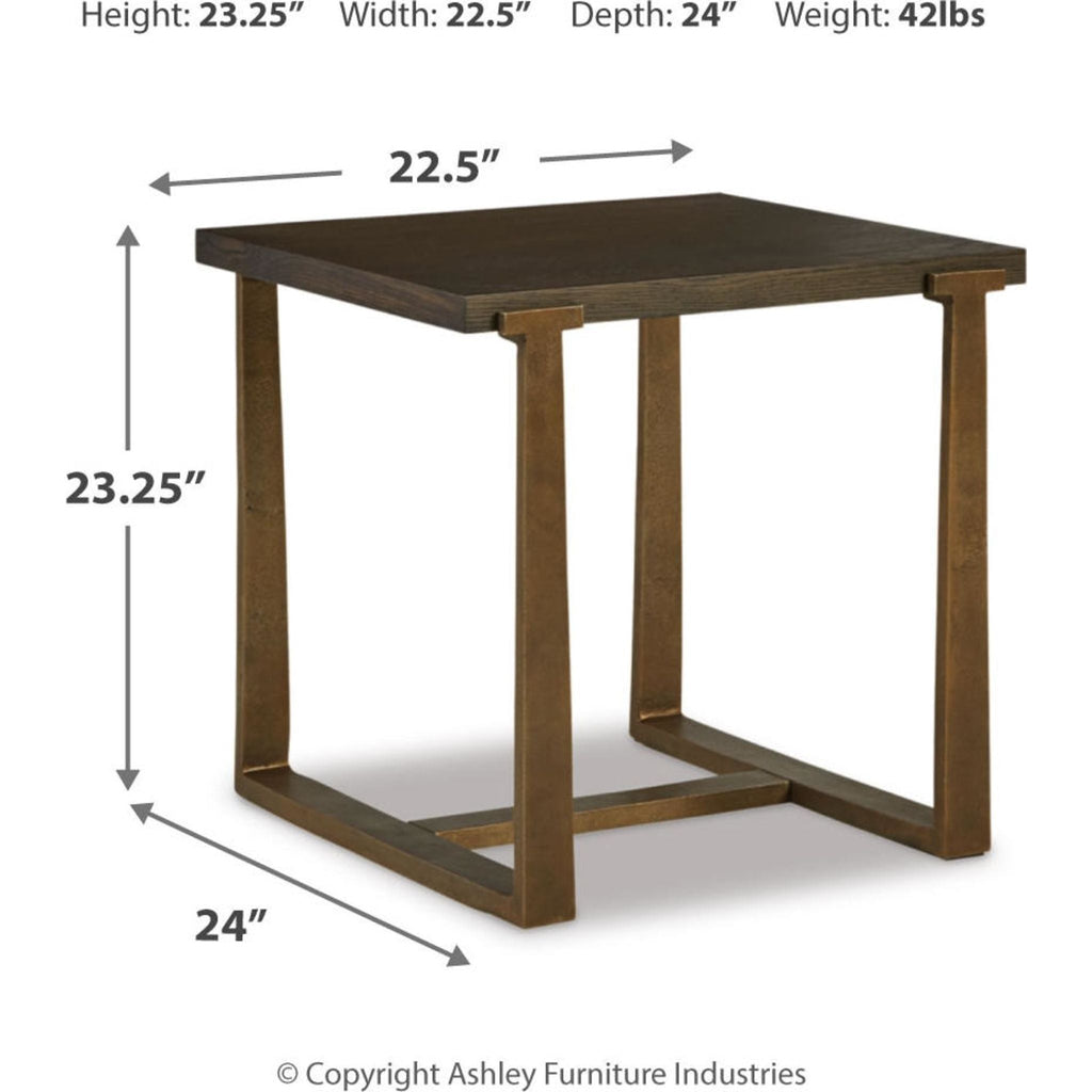Table d'appoint Balintmore - Finition marron/doré