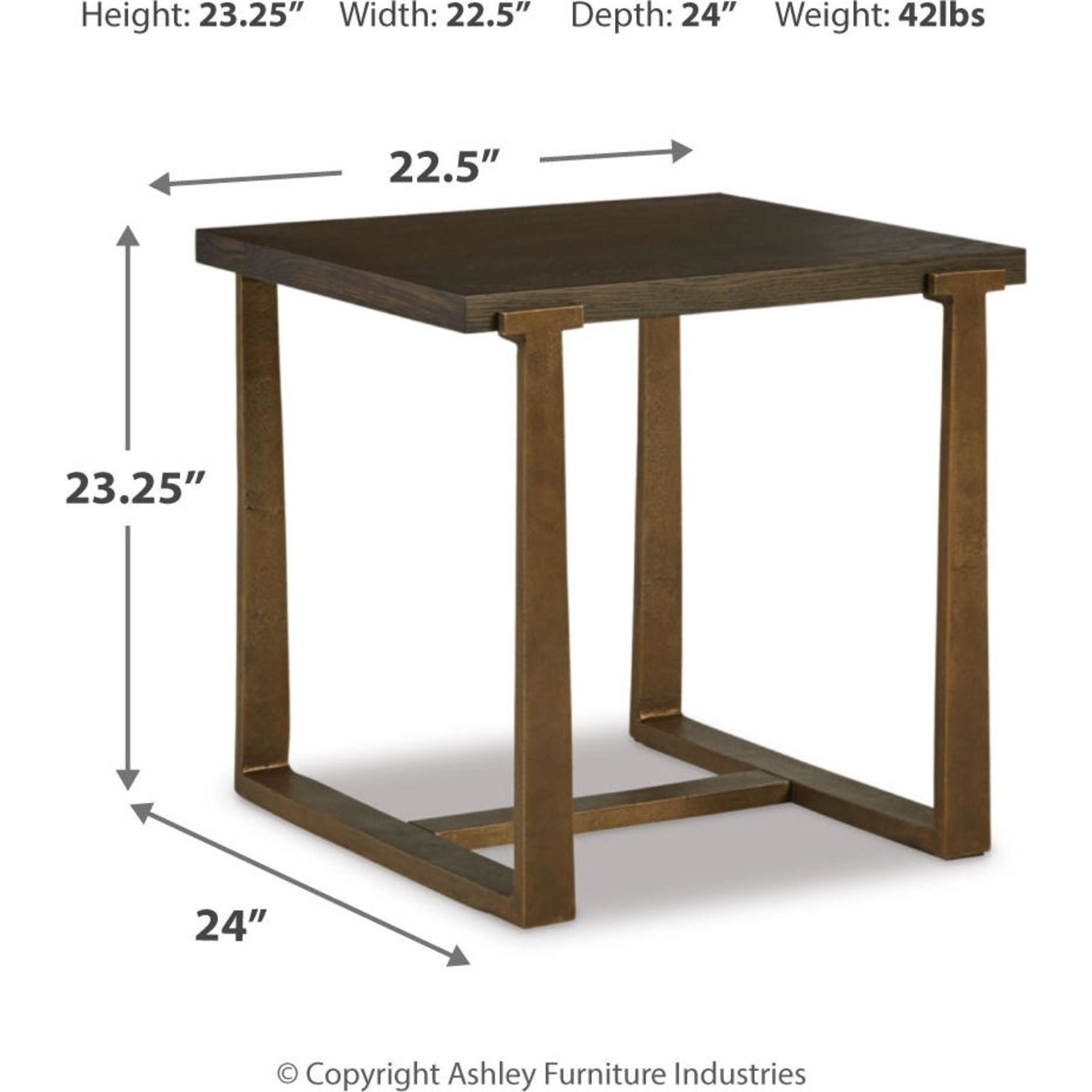 Table d'appoint Balintmore - Finition marron/doré