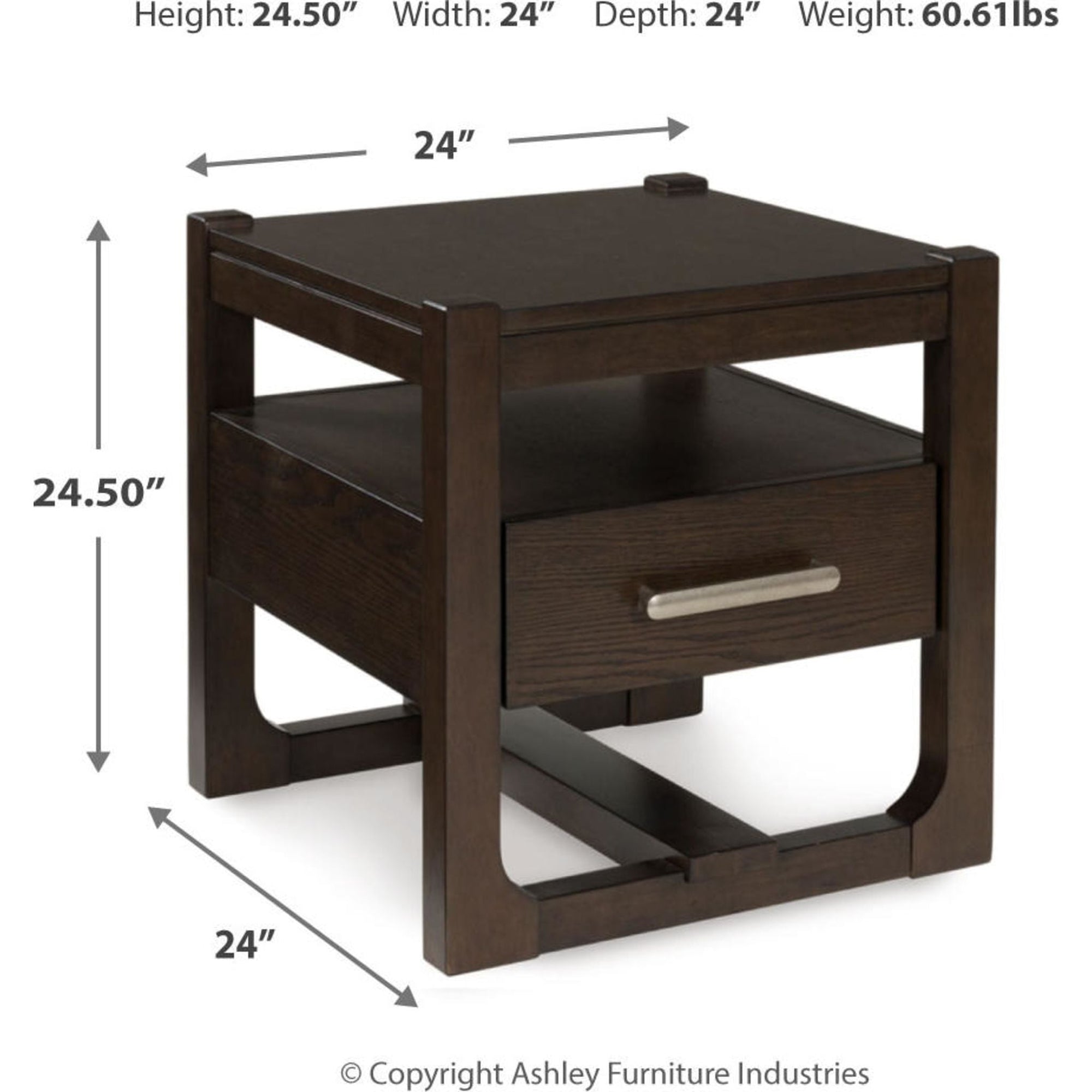 Table d'appoint Breckington - Marron foncé