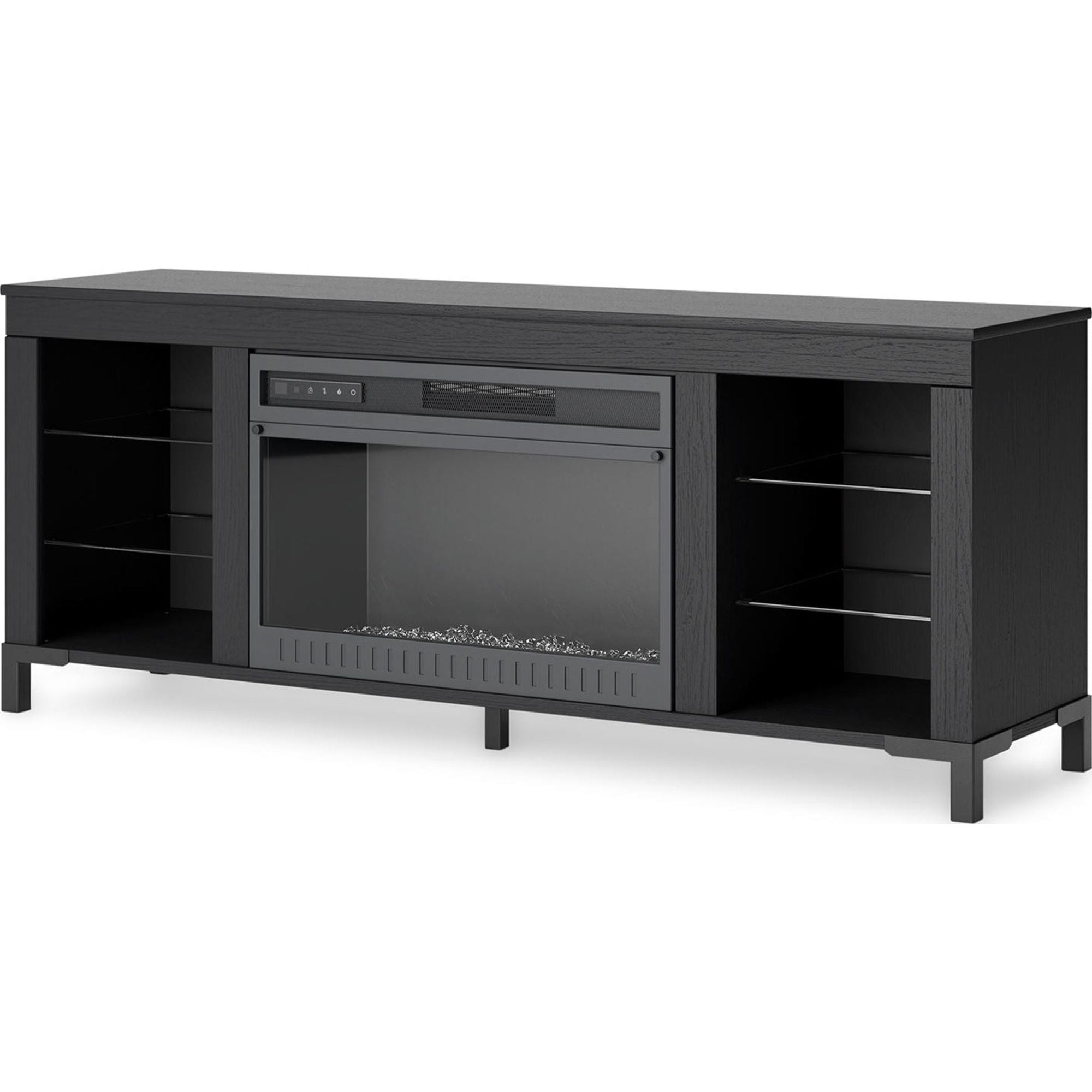 Meuble TV Cayberry avec cheminée - Noir