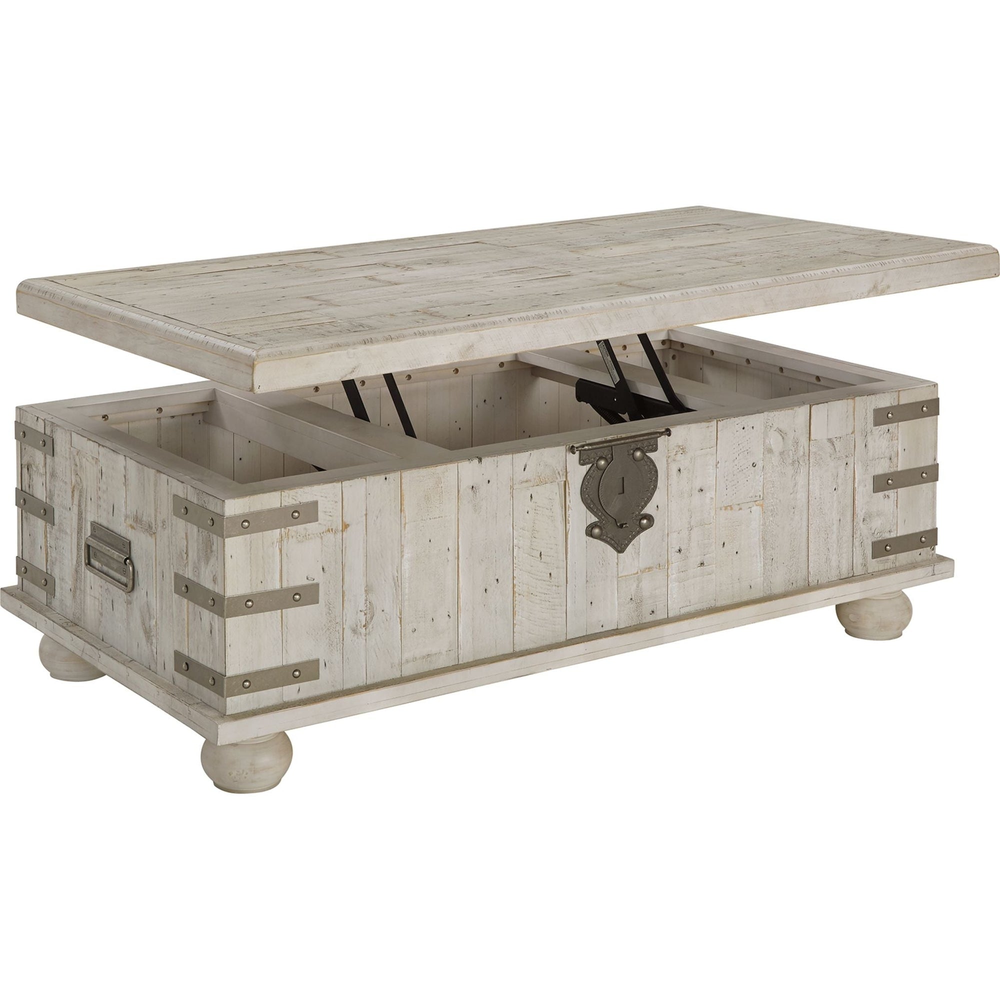 Table basse Carynhurst - Blanc délavé gris