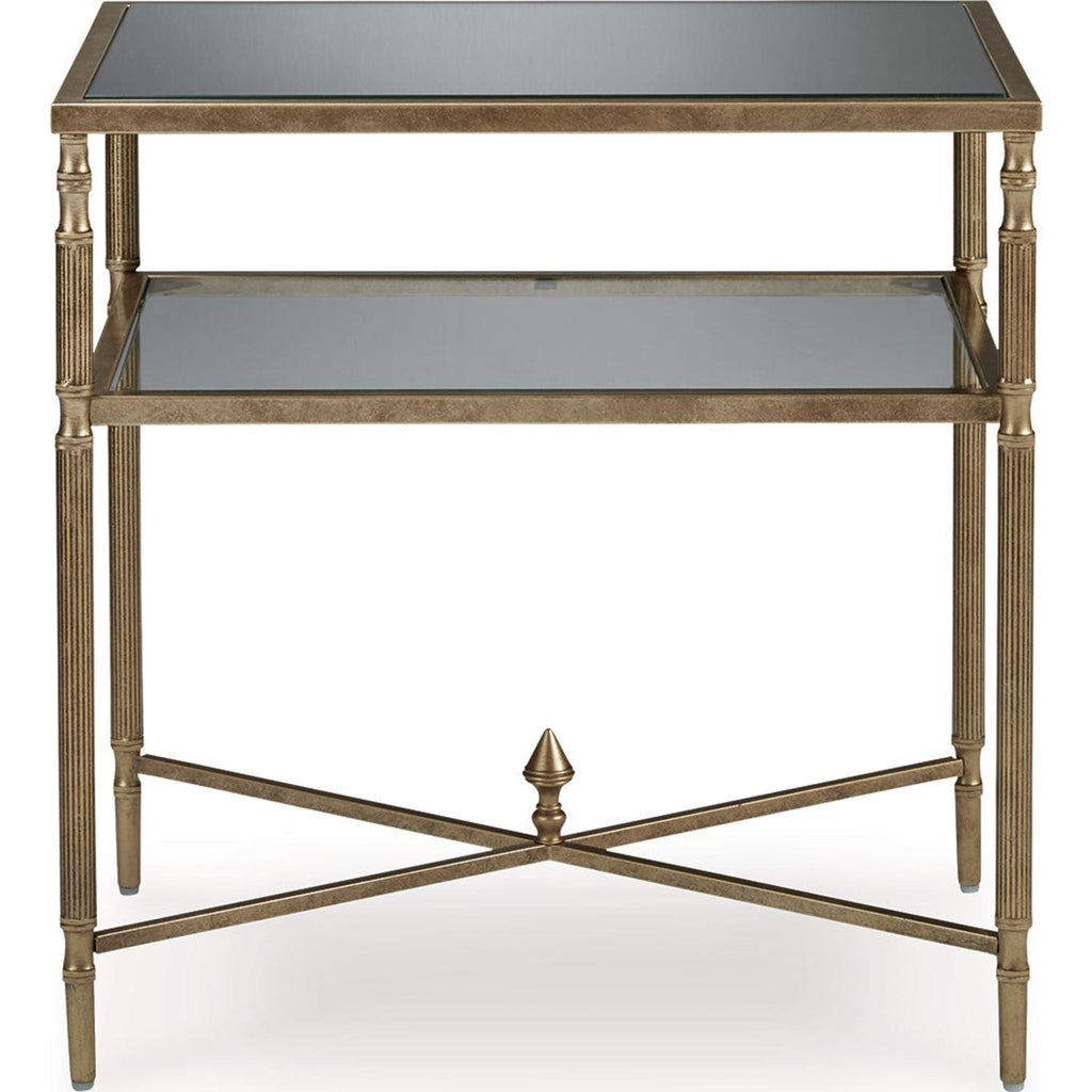 Table d'appoint Cloverty - Finition or vieilli