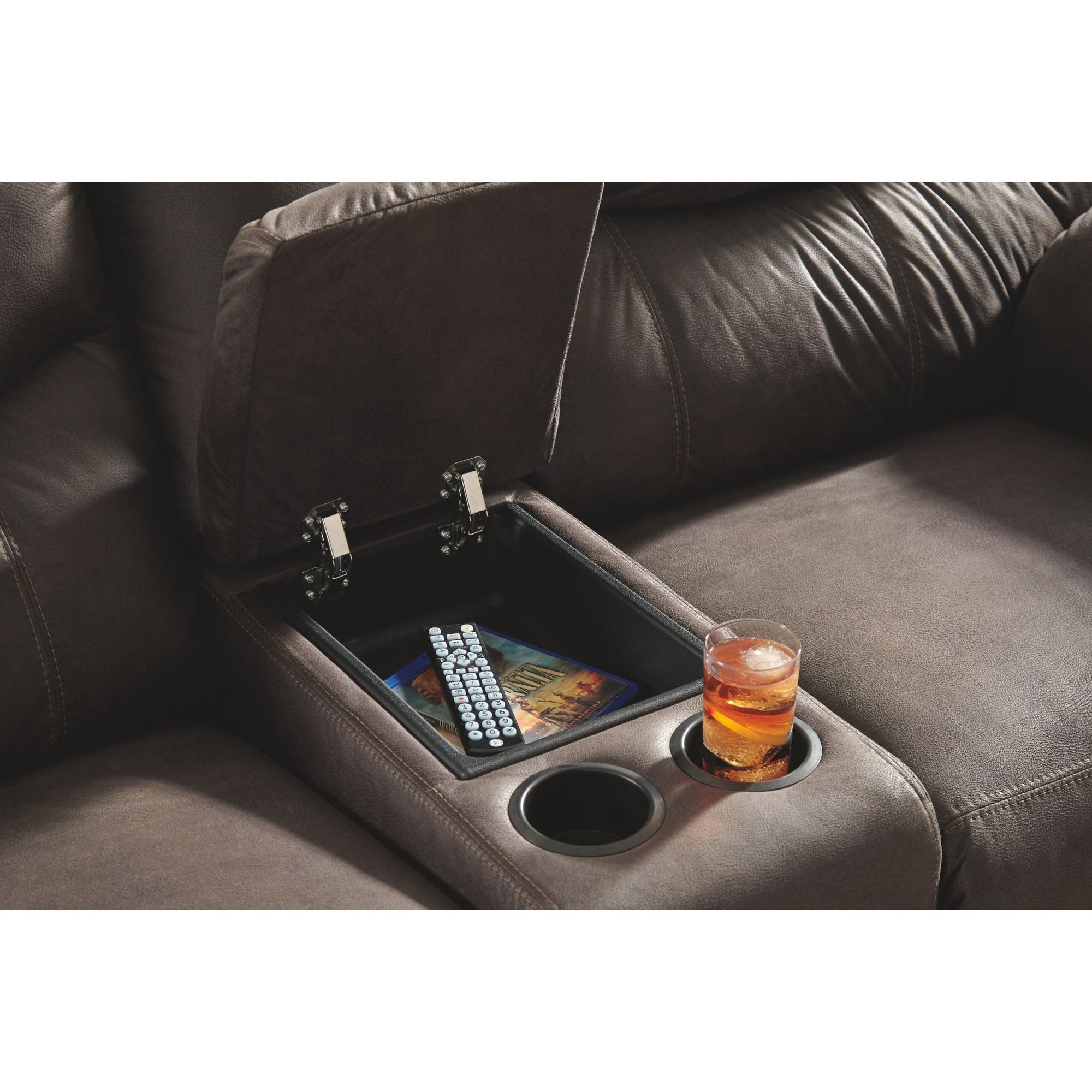 Causeuse inclinable Boxberg avec console - Teck
