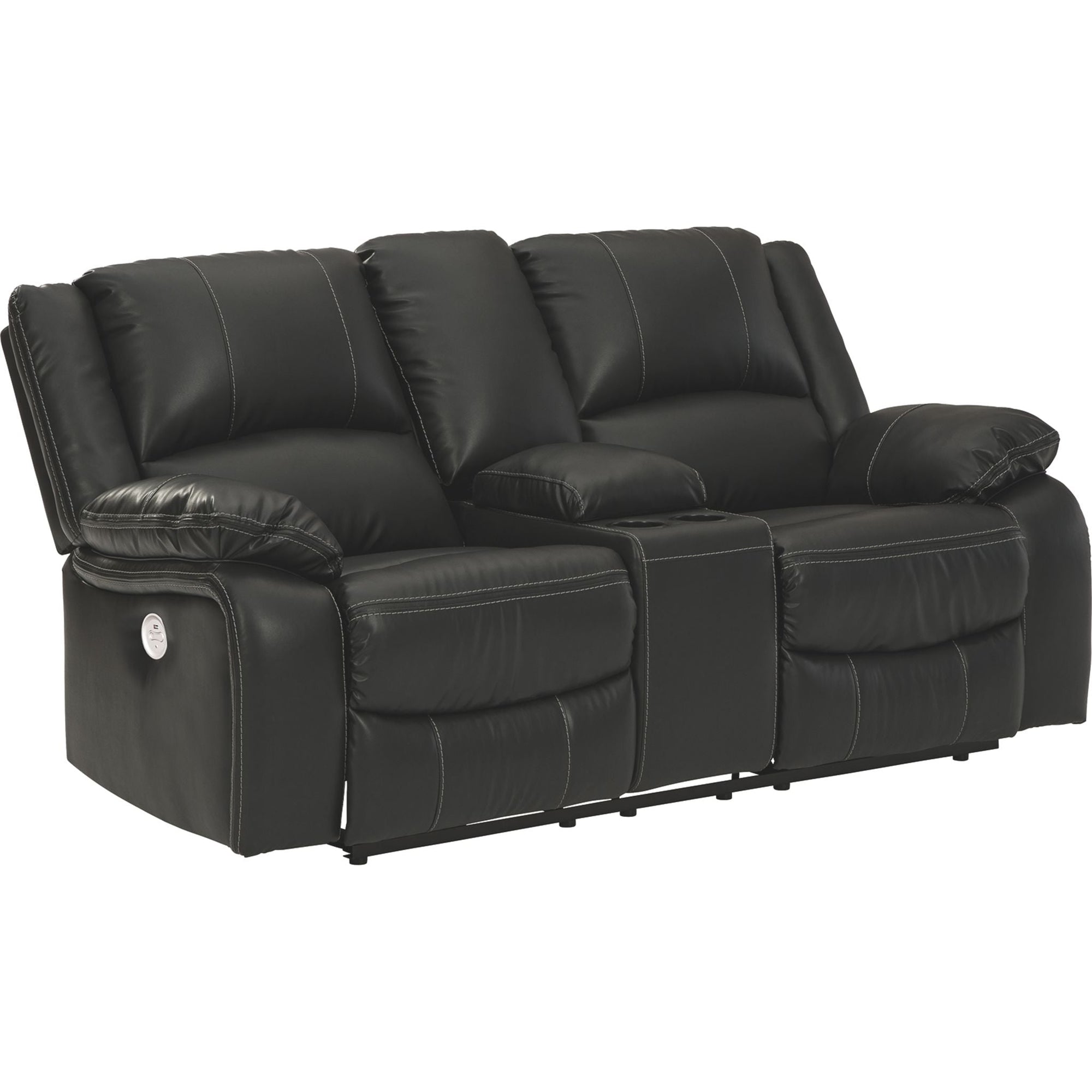 Causeuse inclinable électrique avec console Calderwell - Noir
